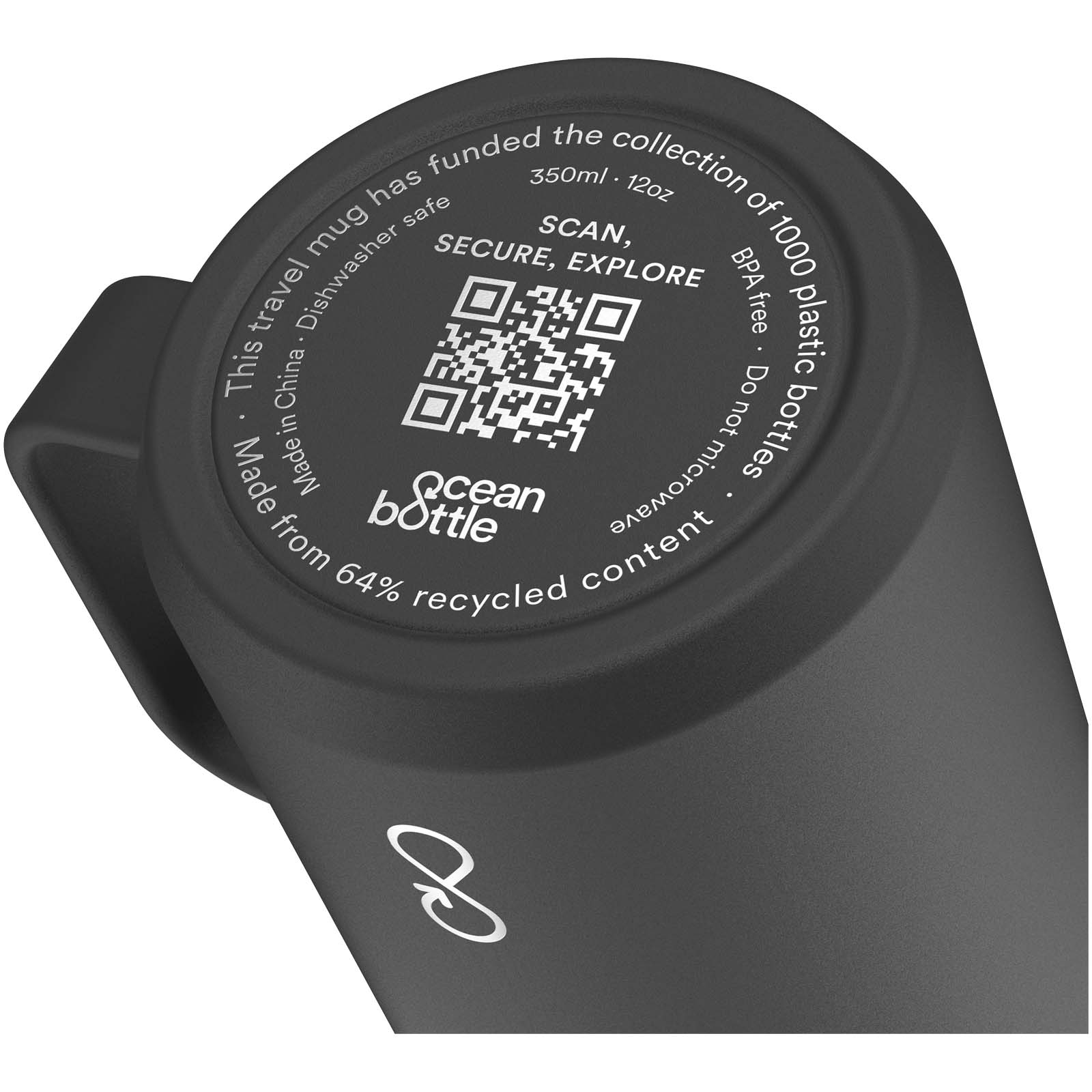 Ocean Bottle 350 ml vakuumisolierter Reisebecher obsidian-schwarz