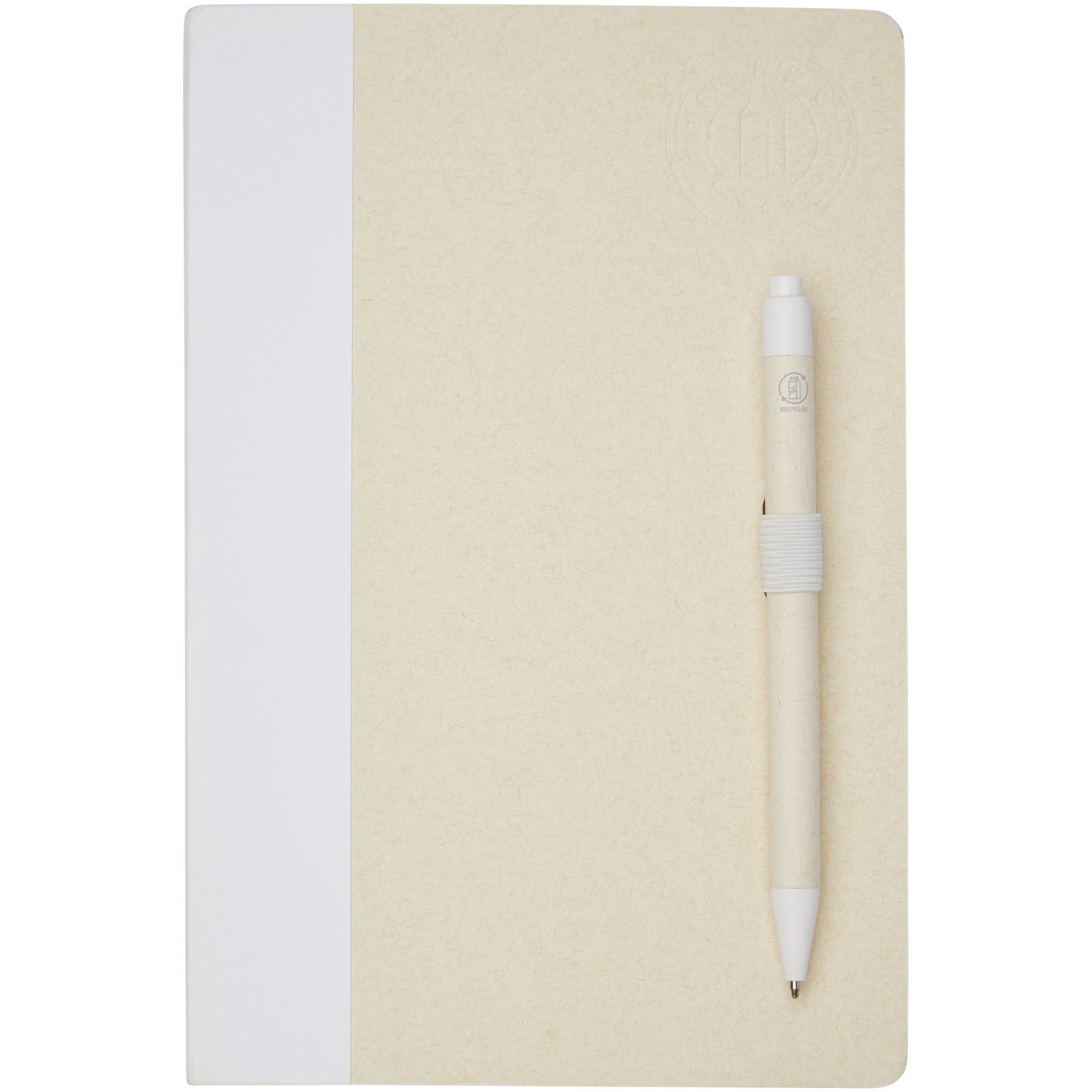 Dairy Dream A5 Notizbuch und Kugelschreiber-Set aus recyceltem Milchkarton weiss