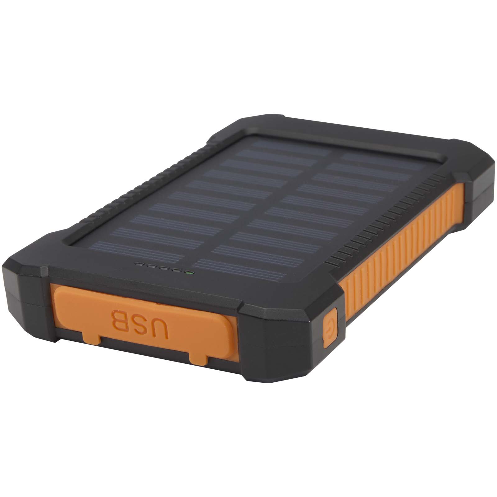 Altair 10 W 5000 mAh robuste Solar Powerbank aus recyceltem Kunststoff mit integrierter Taschenlampe schwarz
