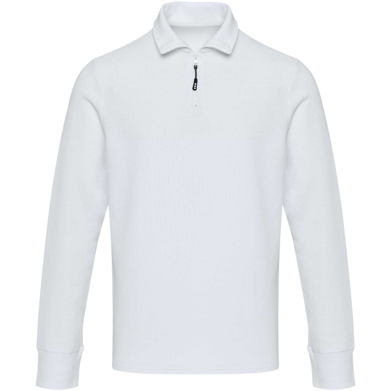 Apollo 245 g/m² Langarm Poloshirt Unisex mit Reißverschluss weiss