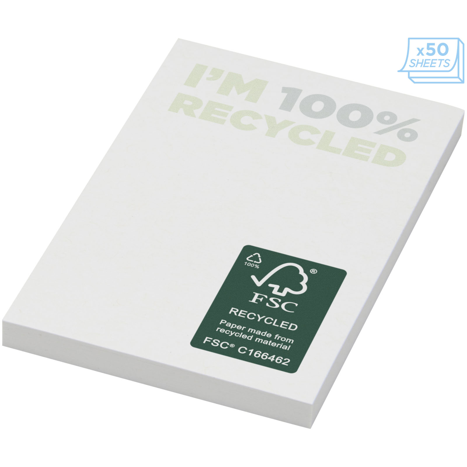 Sticky-Mate® recycelte Haftnotizen 50 x 75 mm weiss