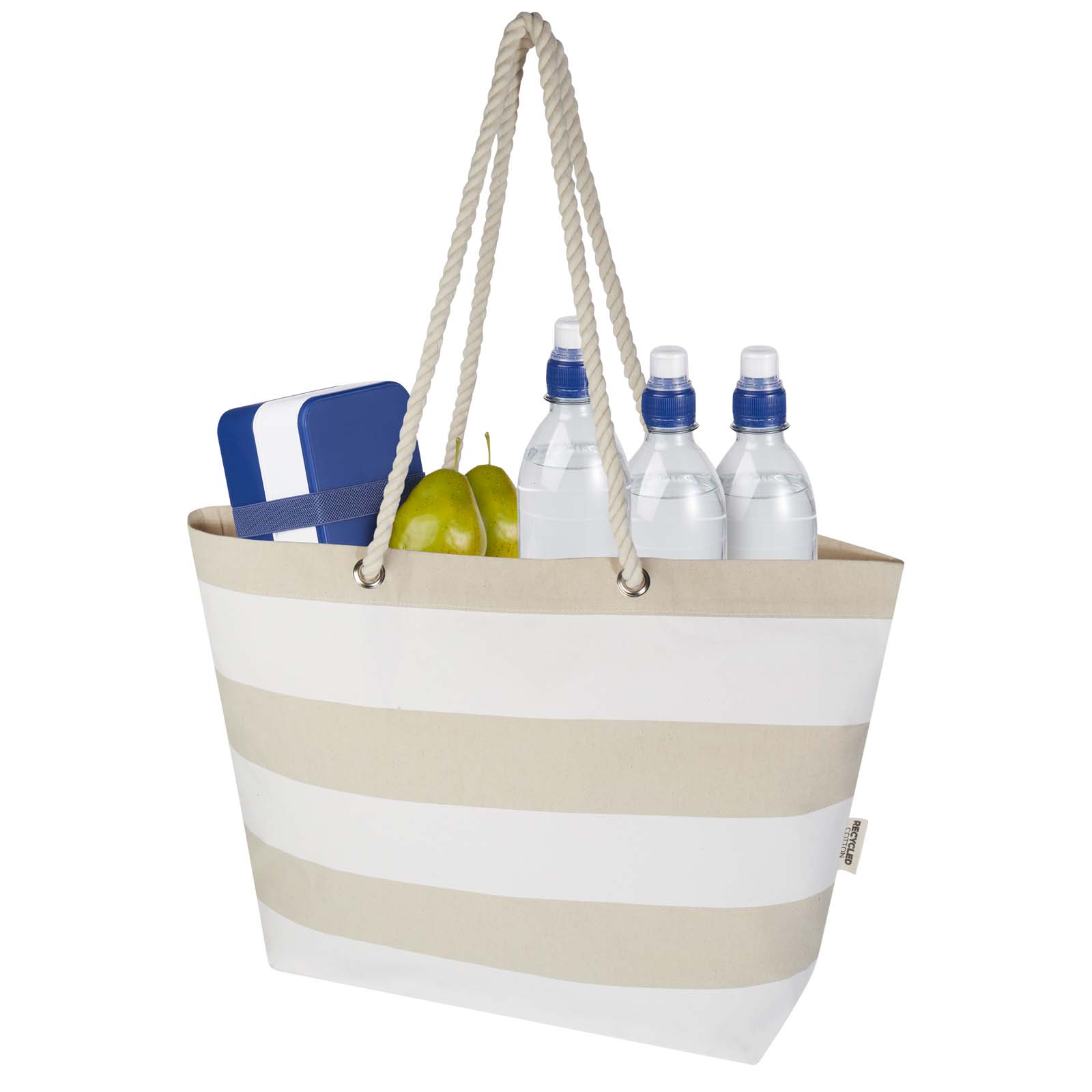 Florida 270 g/m² Strandtragetasche aus recyceltem GRS-Material natur, weiss