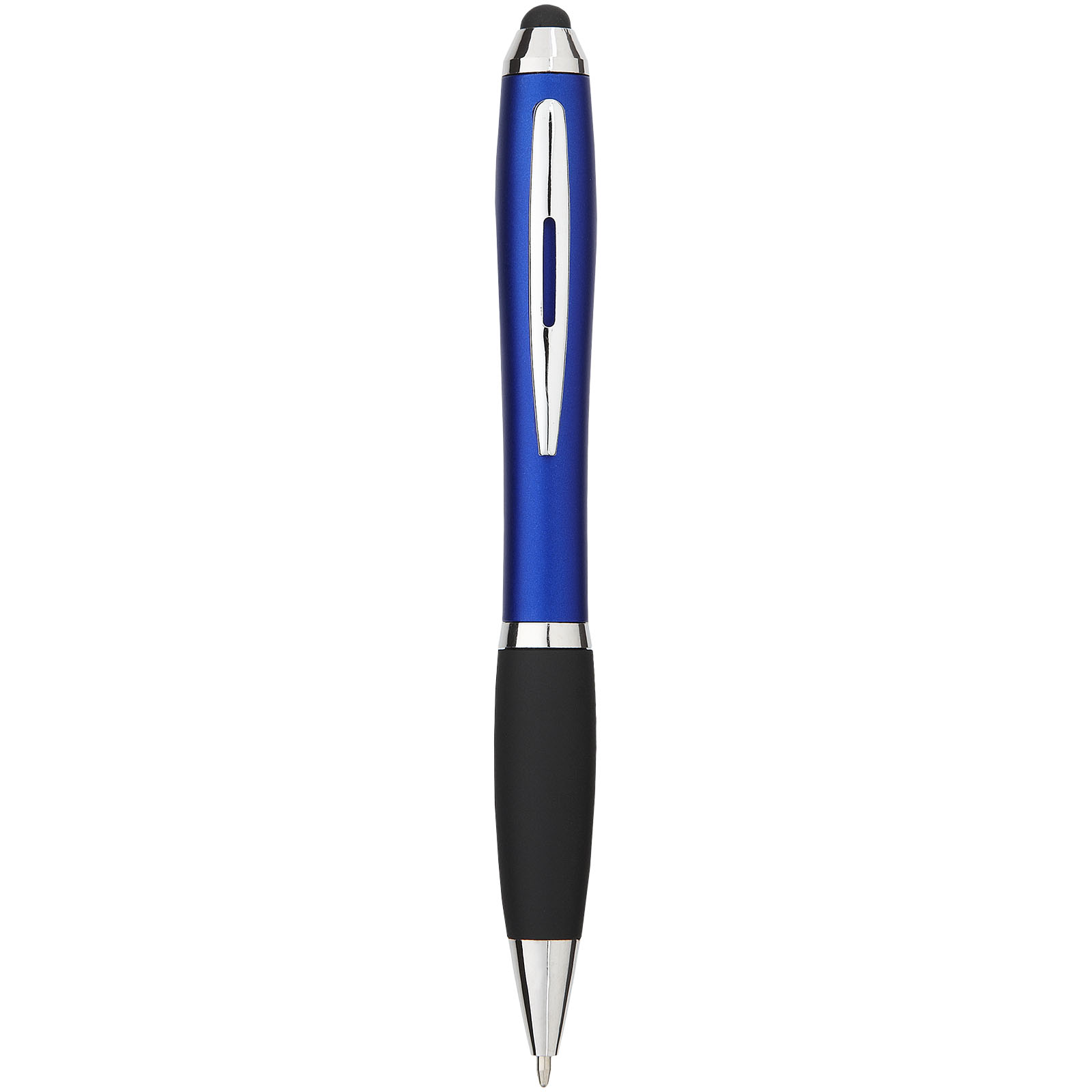 Nash Stylus Kugelschreiber farbig mit schwarzem Griff (blaue Mine) royalblau, schwarz