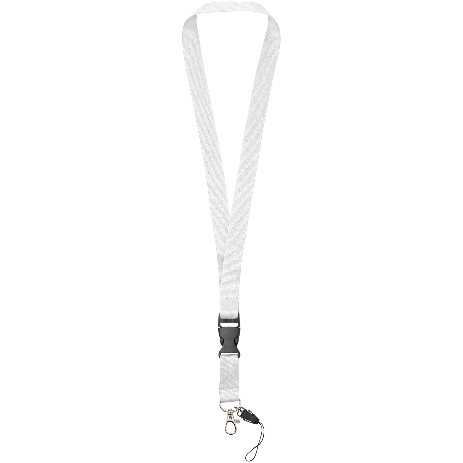 Sagan Lanyard mit abnehmbarer Schnalle und Handyband weiss