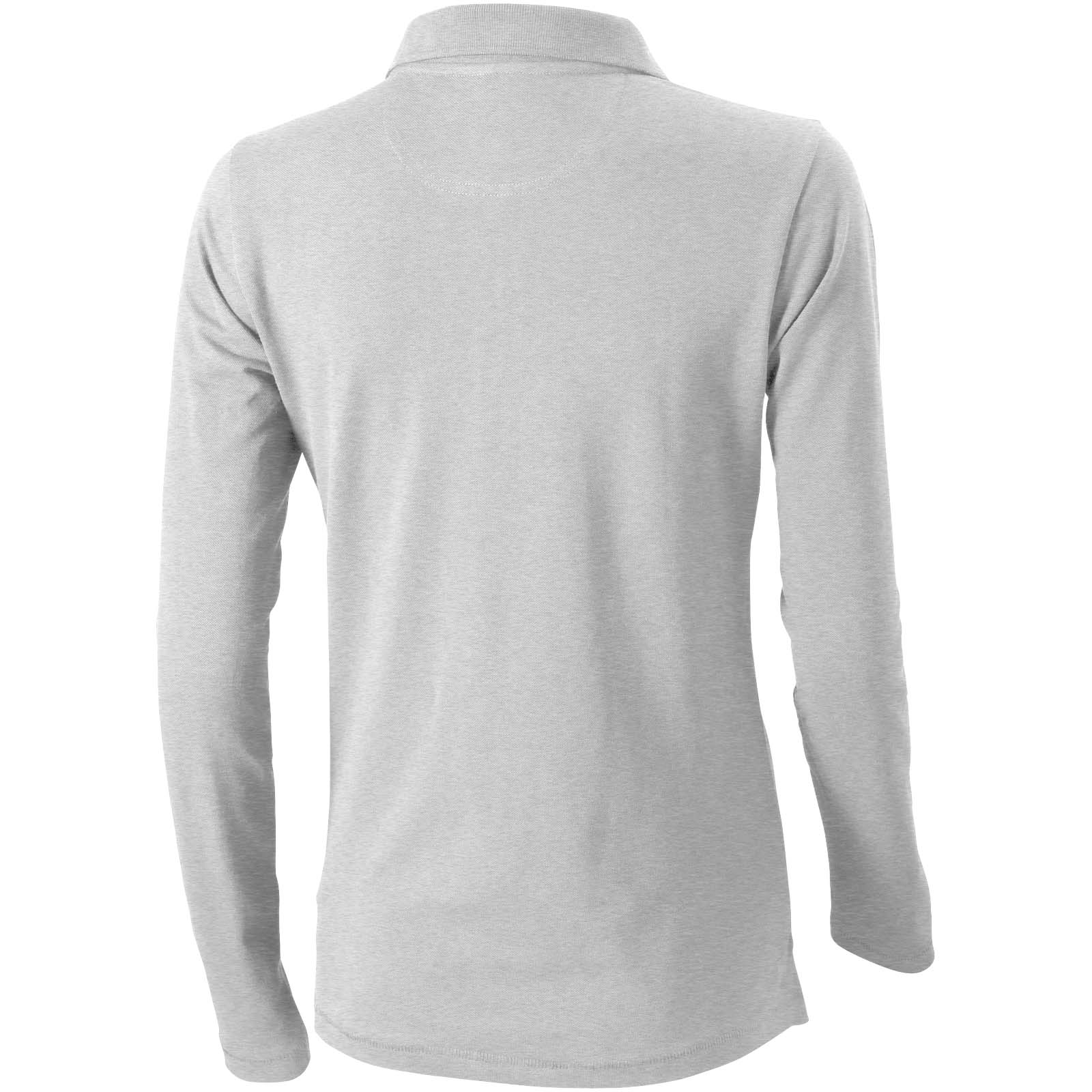 Calgary 180 g/m² Langarm Poloshirt für Damen grau meliert
