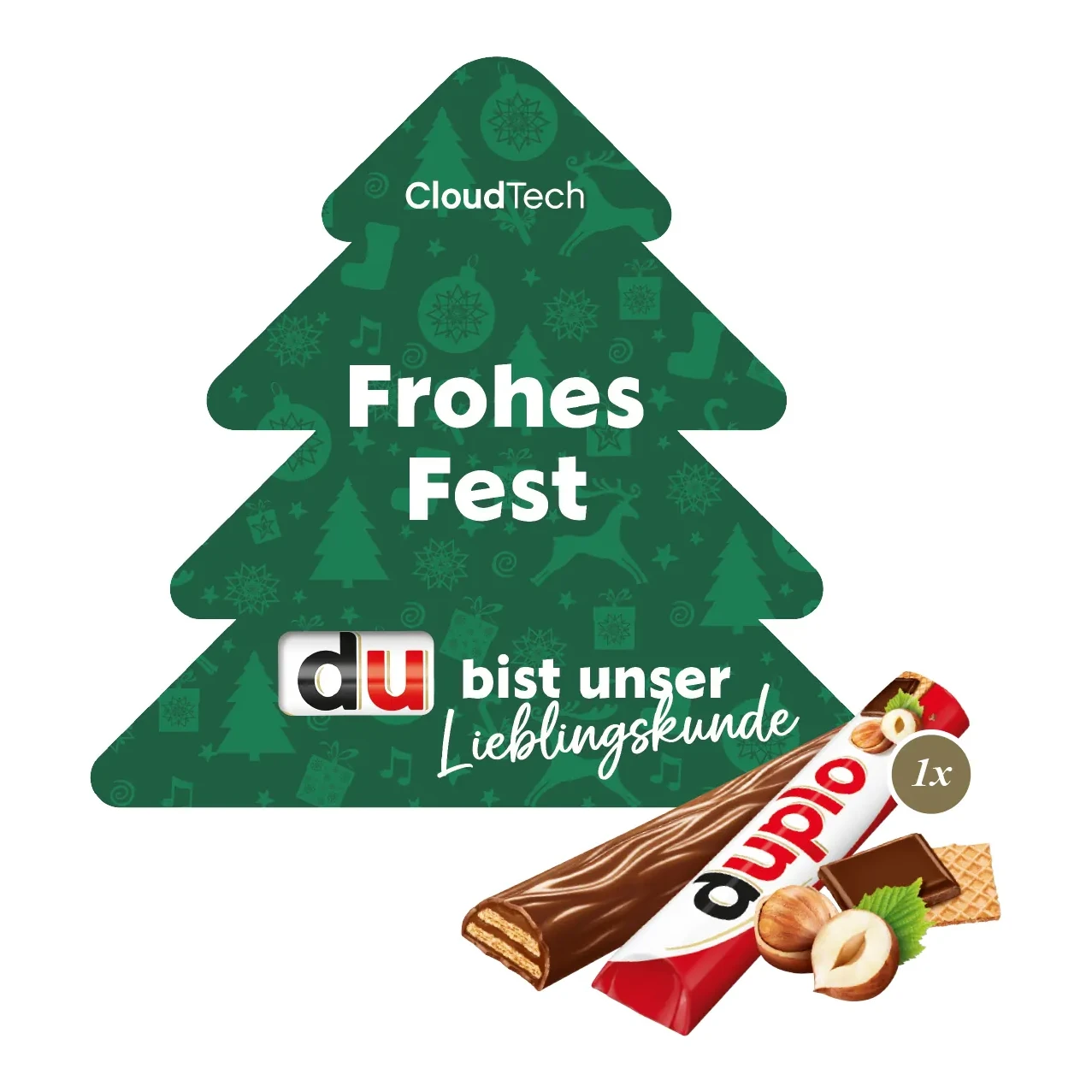 Werbekarte "Weihnachtsbaum" mit duplo