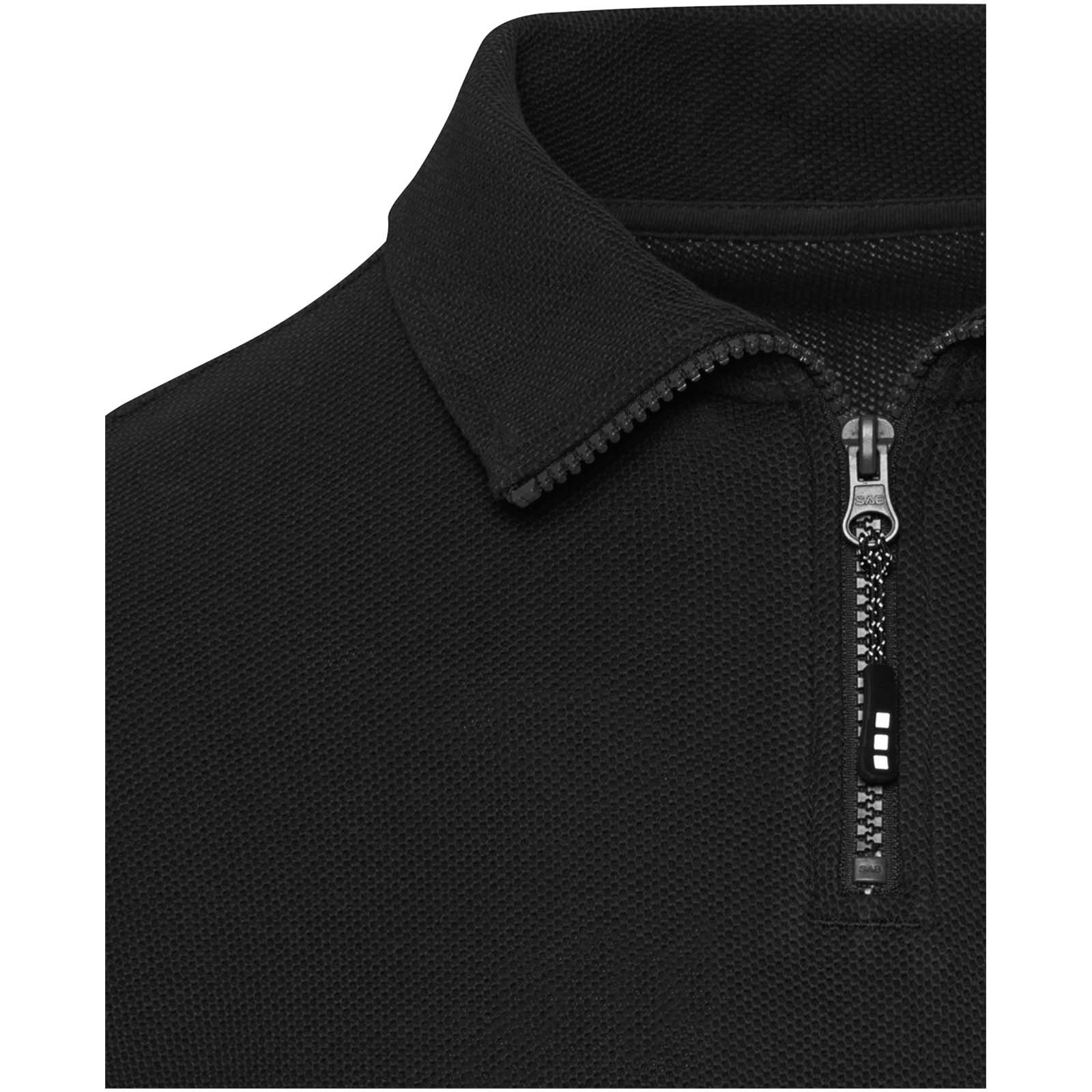 Apollo 245 g/m² Langarm Poloshirt Unisex mit Reißverschluss schwarz