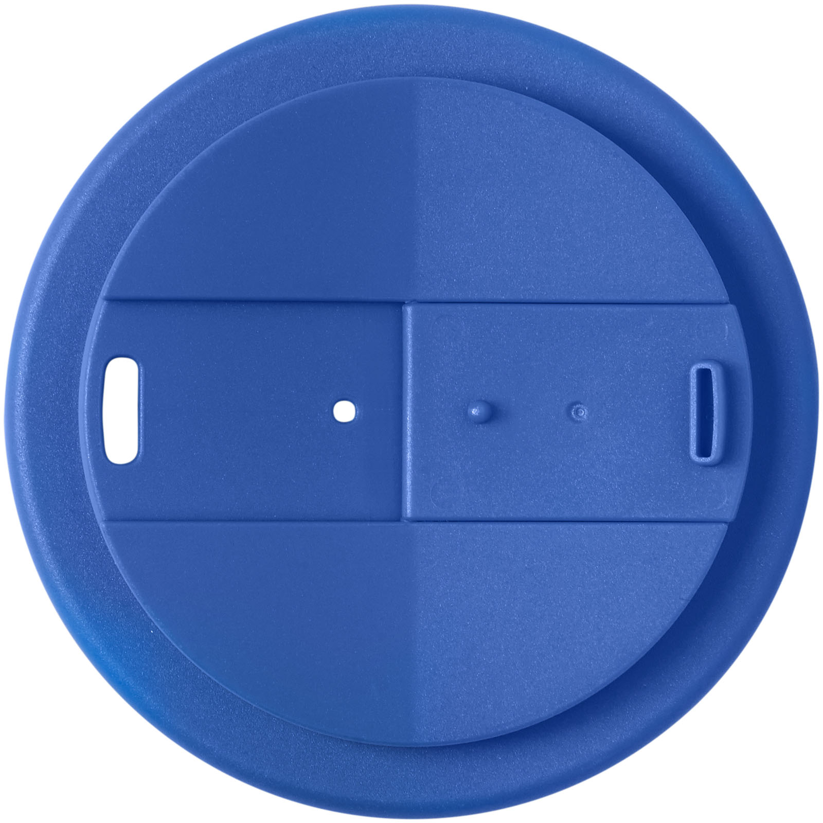 Americano® Eco 350 ml recycelter Becher mit auslaufsicherem Deckel mittelblau, weiss