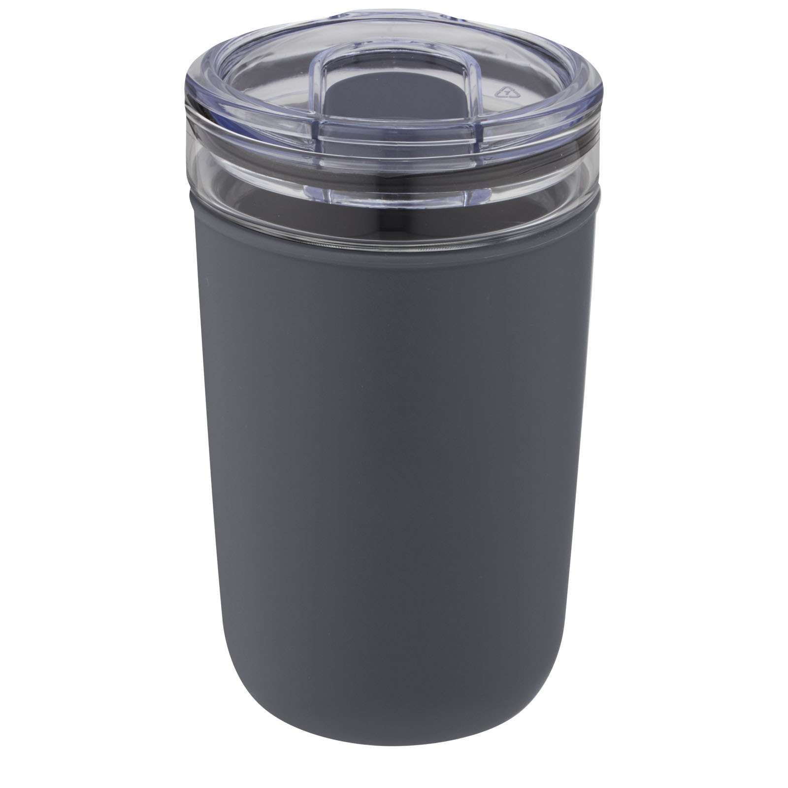 Bello 420 ml Glasbecher mit Außenwand aus recyceltem Kunststoff grau