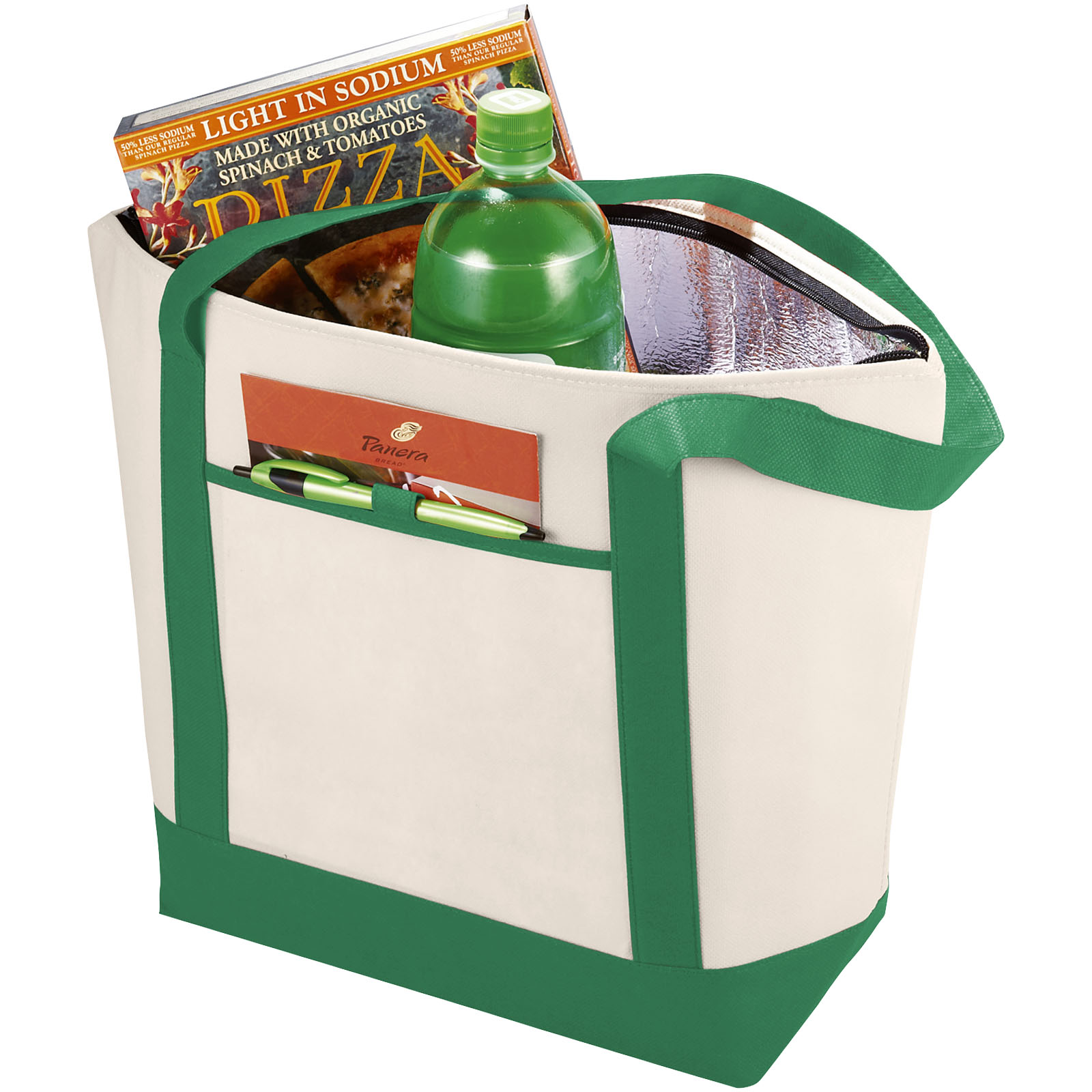 Lighthouse Non Woven Kühltasche 21L natural, grün