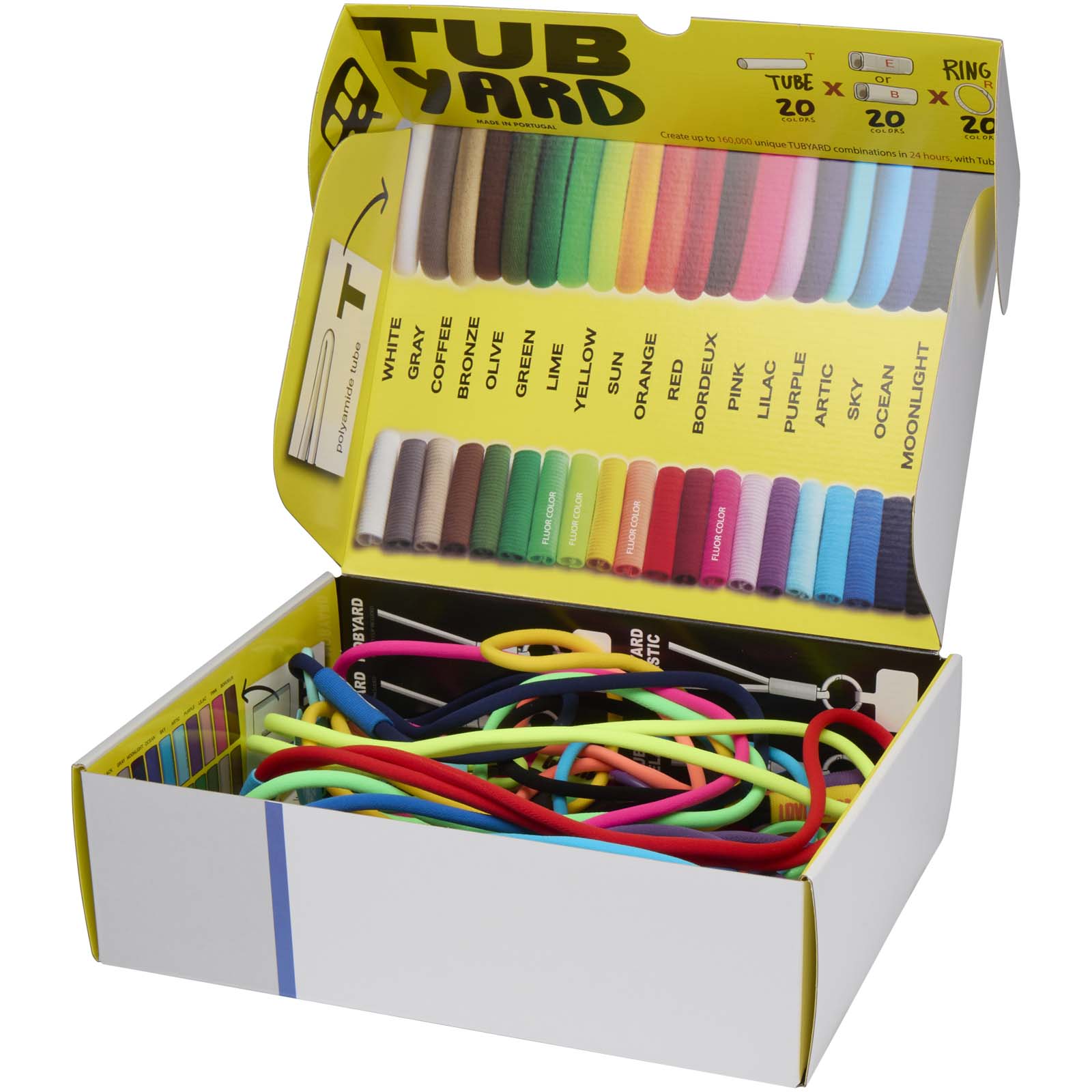 Musterbox mit Tubyard Lanyards weiss