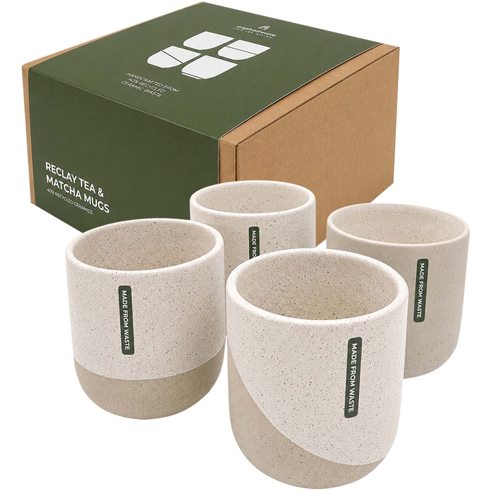 Originalhome Reclay 350 ml Tee- und Matcha-Becher Set weiss