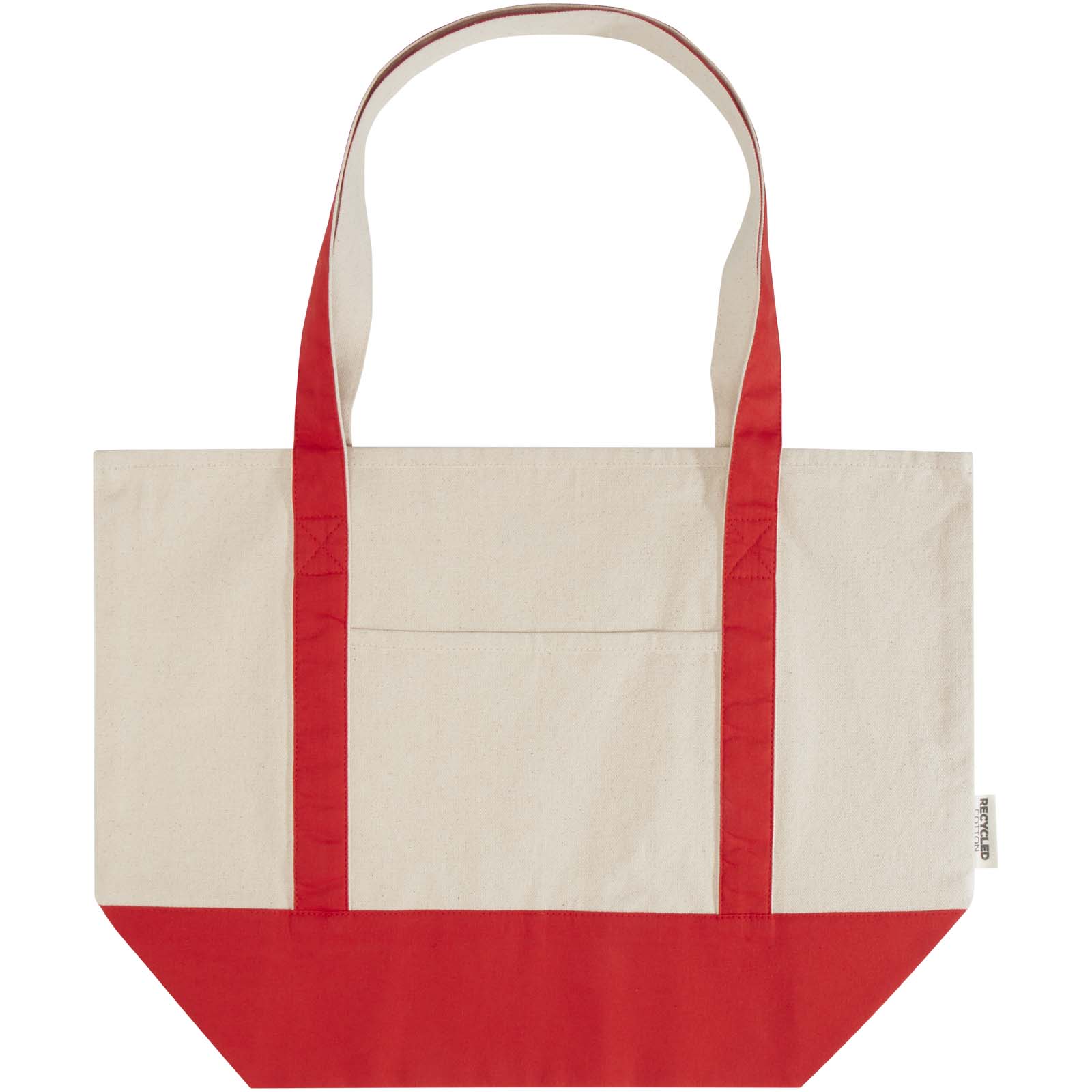 Sam 320 g/m² Tragetasche aus GRS recycelter Baumwolle rot, natur