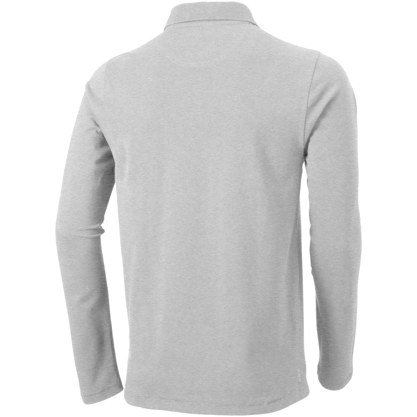 Calgary 180 g/m² Langarm Poloshirt für Herren grau meliert