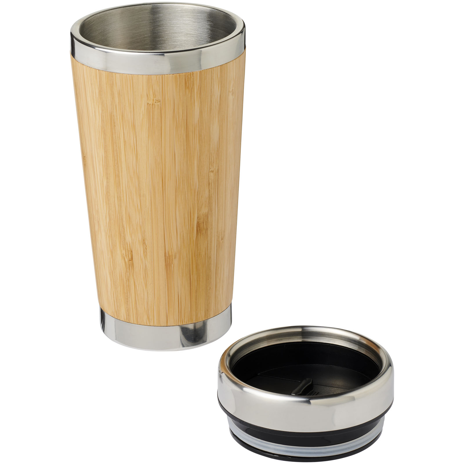 Bambus 450 ml Becher mit Bambus-Außenseite braun