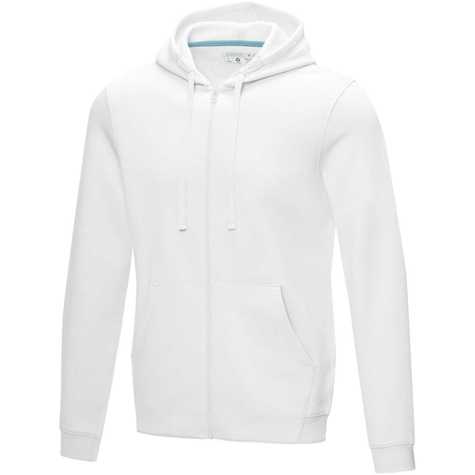 Ruby Hoodie mit durchgehendem Reißverschluss aus Bio-Material für Herren weiss