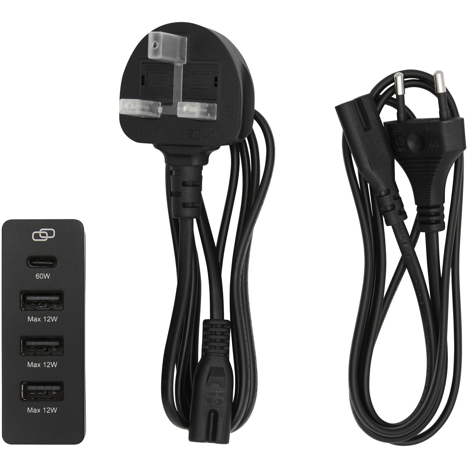ADAPT PD-Powerstation aus recyceltem Kunststoff, 72W schwarz
