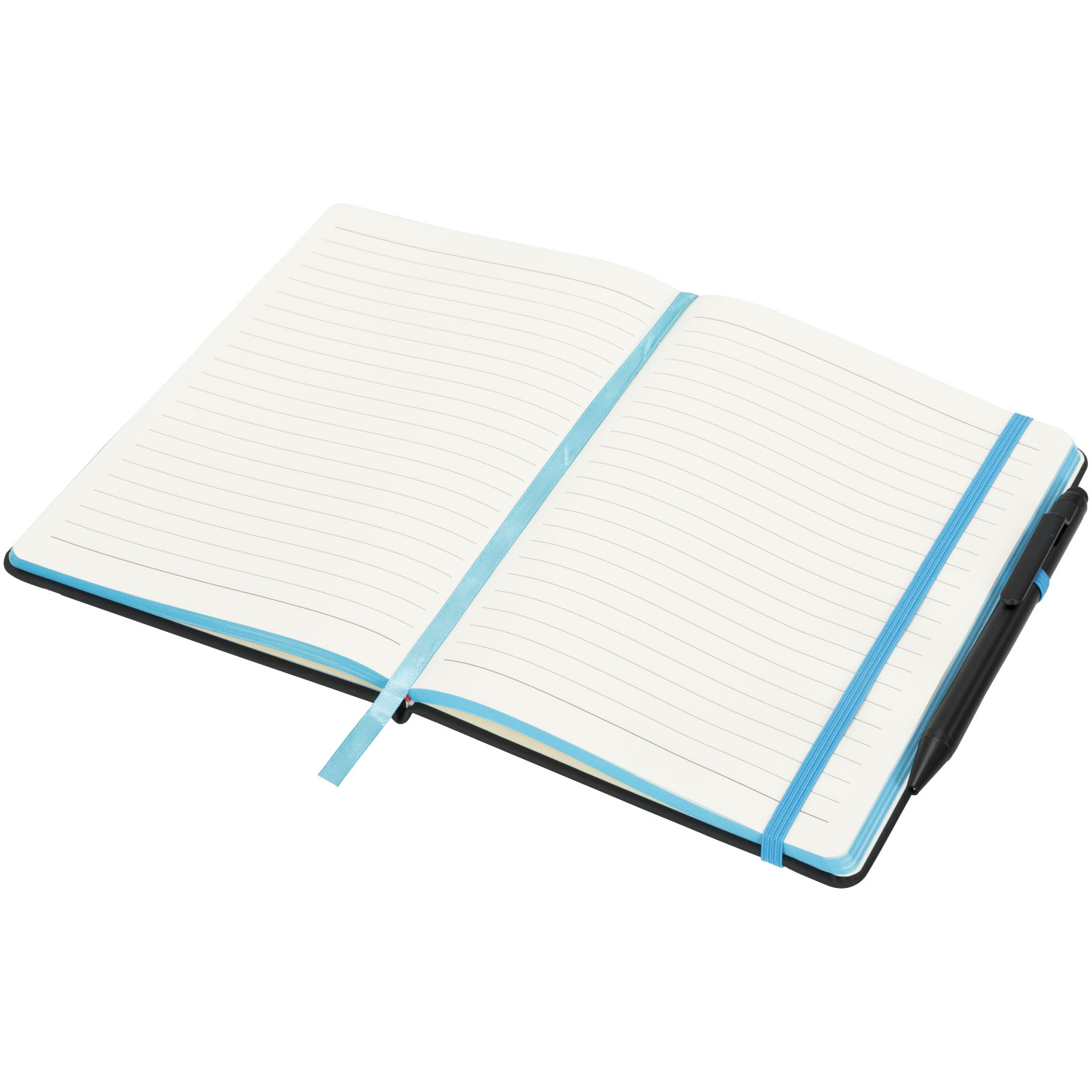 Noir Edge A5 Notizbuch mit farbigem Rand schwarz, blau