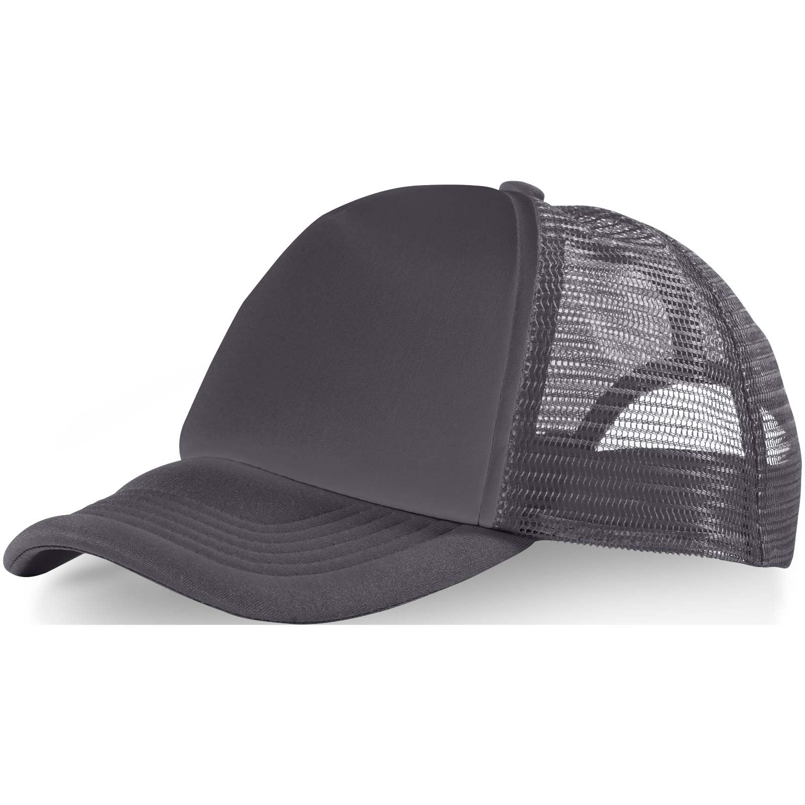 Trucker 100 g/m² Kappe mit 5 Segmenten storm grey, schwarz