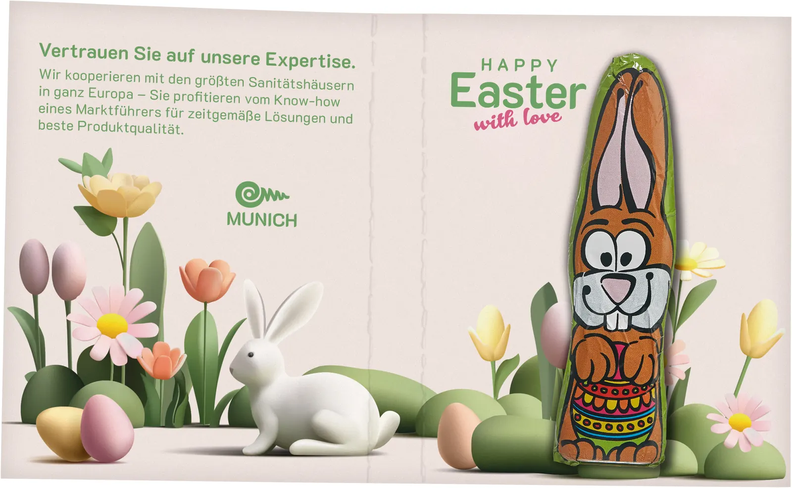 Süßes Briefchen mit MINI-Schoki-Osterhäschen „Standard“ - Eigenes Motiv