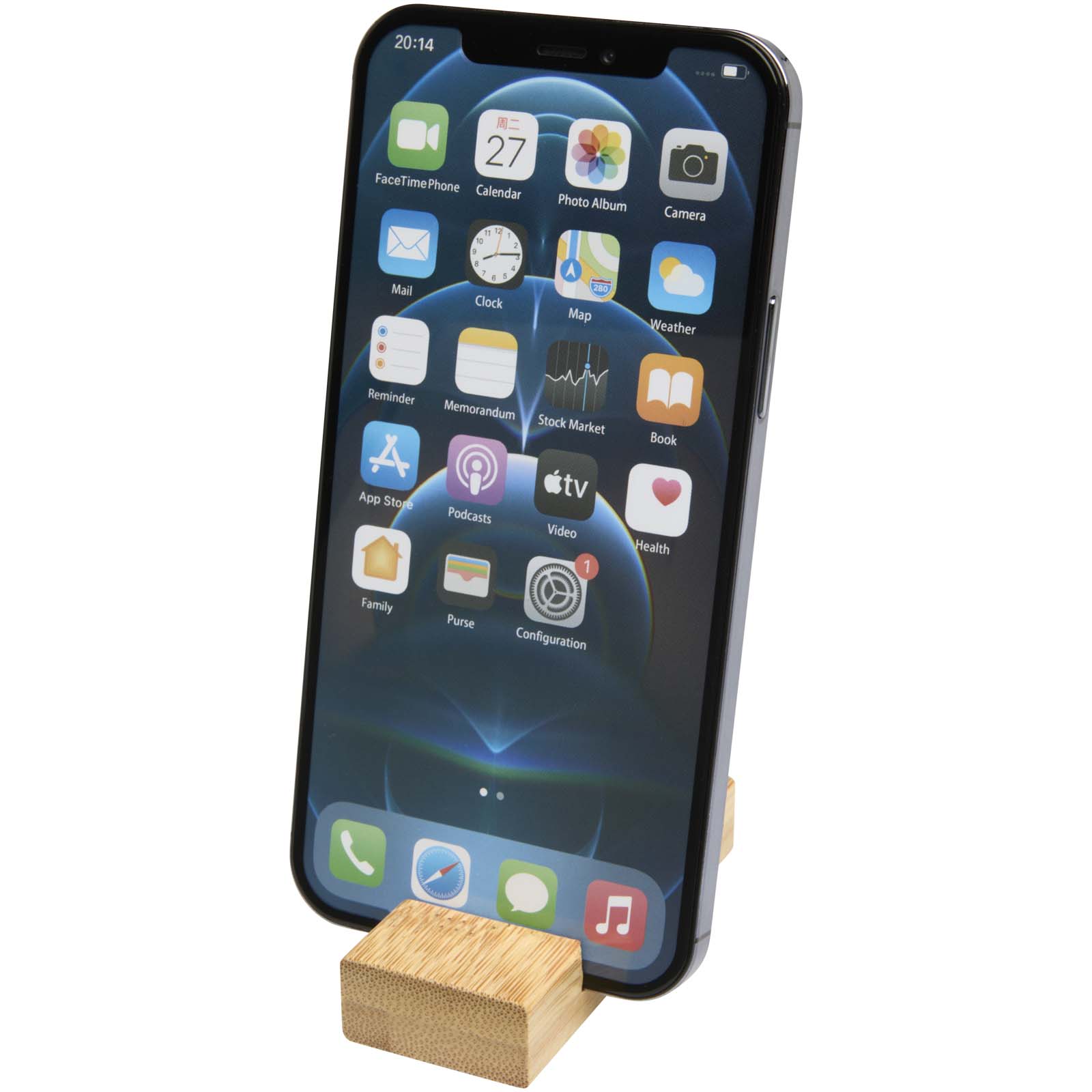 Bosona Smartphonehalterung mit Schlüsselanhänger aus Bambus holz
