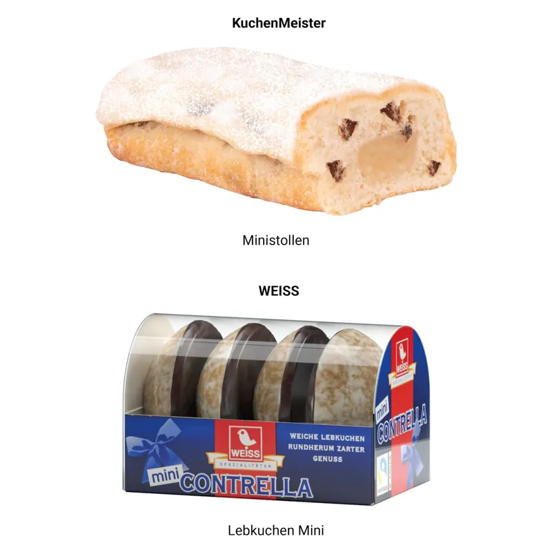 3D-Präsent Transporter, WEISS 4er Lebkuchen Mini