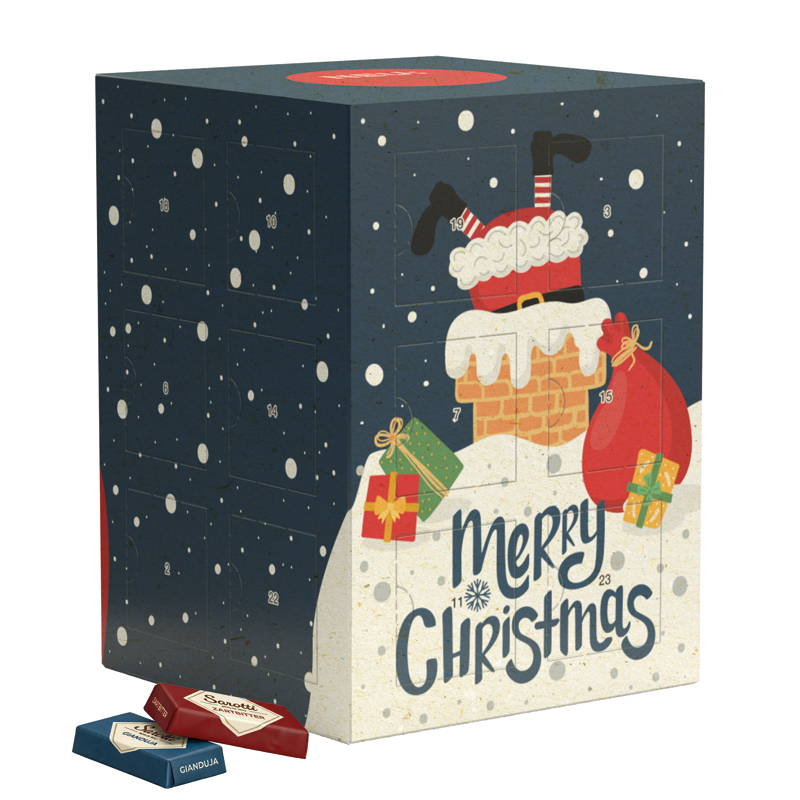 Tower Adventskalender, Graspapier, Sarotti Schokotäfelchen