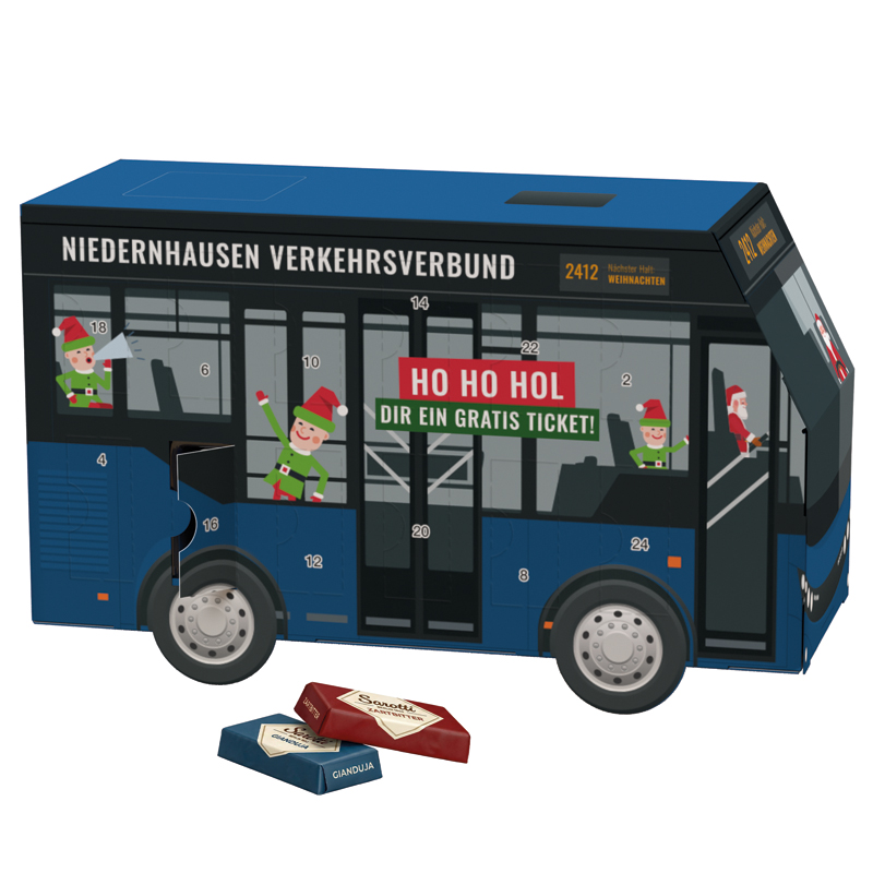 Adventskalender Bus, Sarotti Schokotäfelchen
