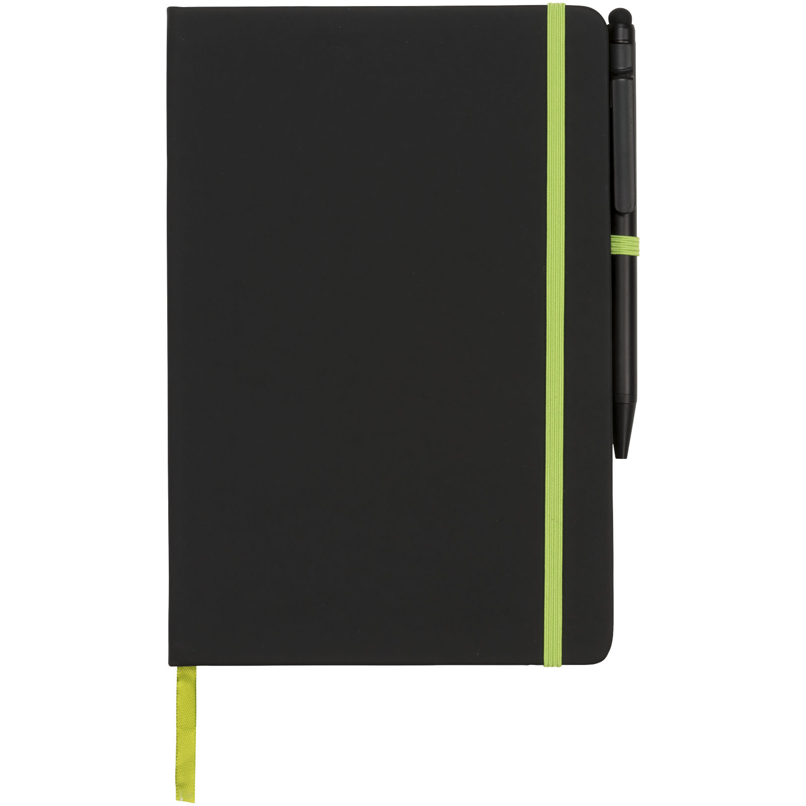Noir Edge A5 Notizbuch mit farbigem Rand schwarz, limone