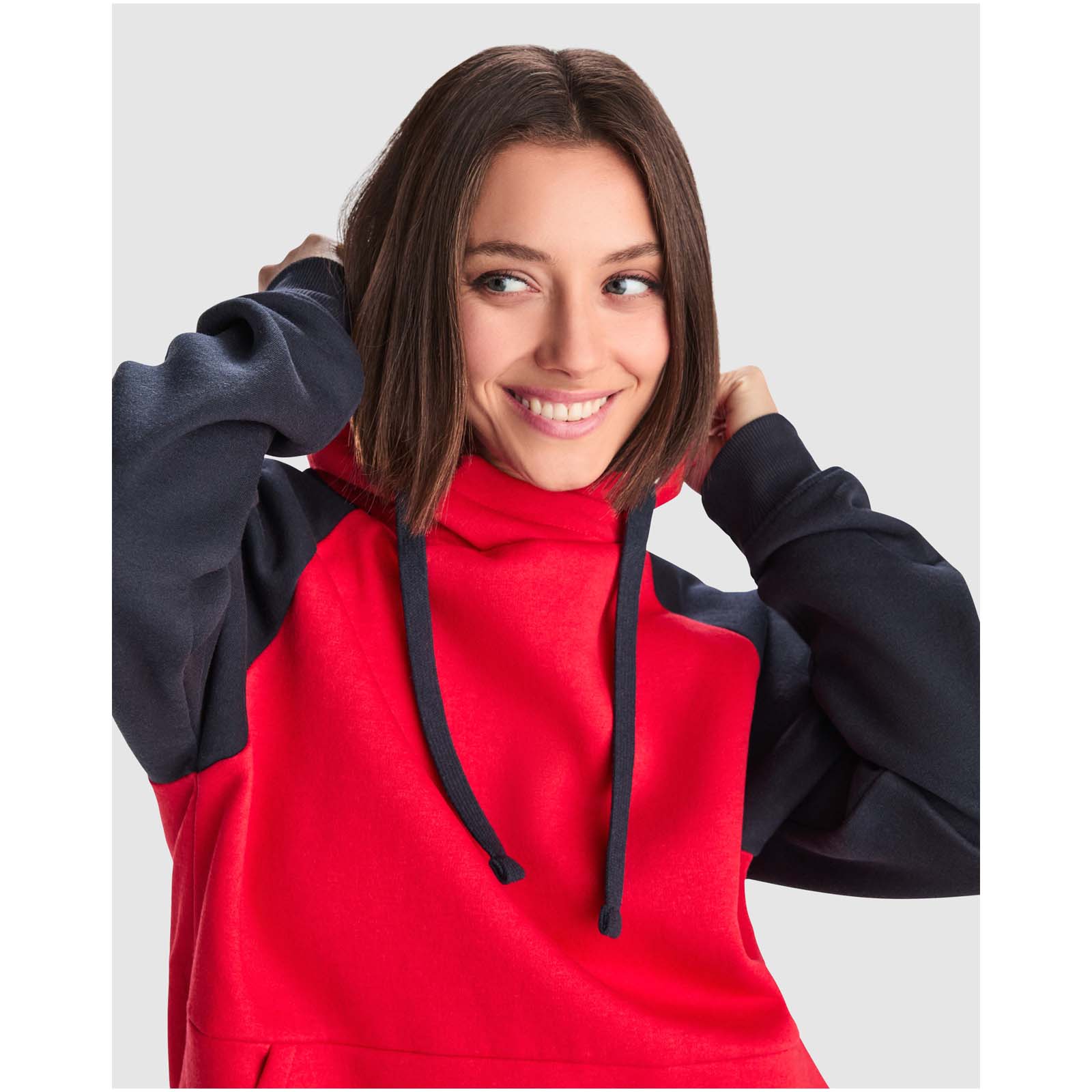 Badet 280 g/m² zweifarbiger Kapuzenpullover Unisex heather grau, schwarz