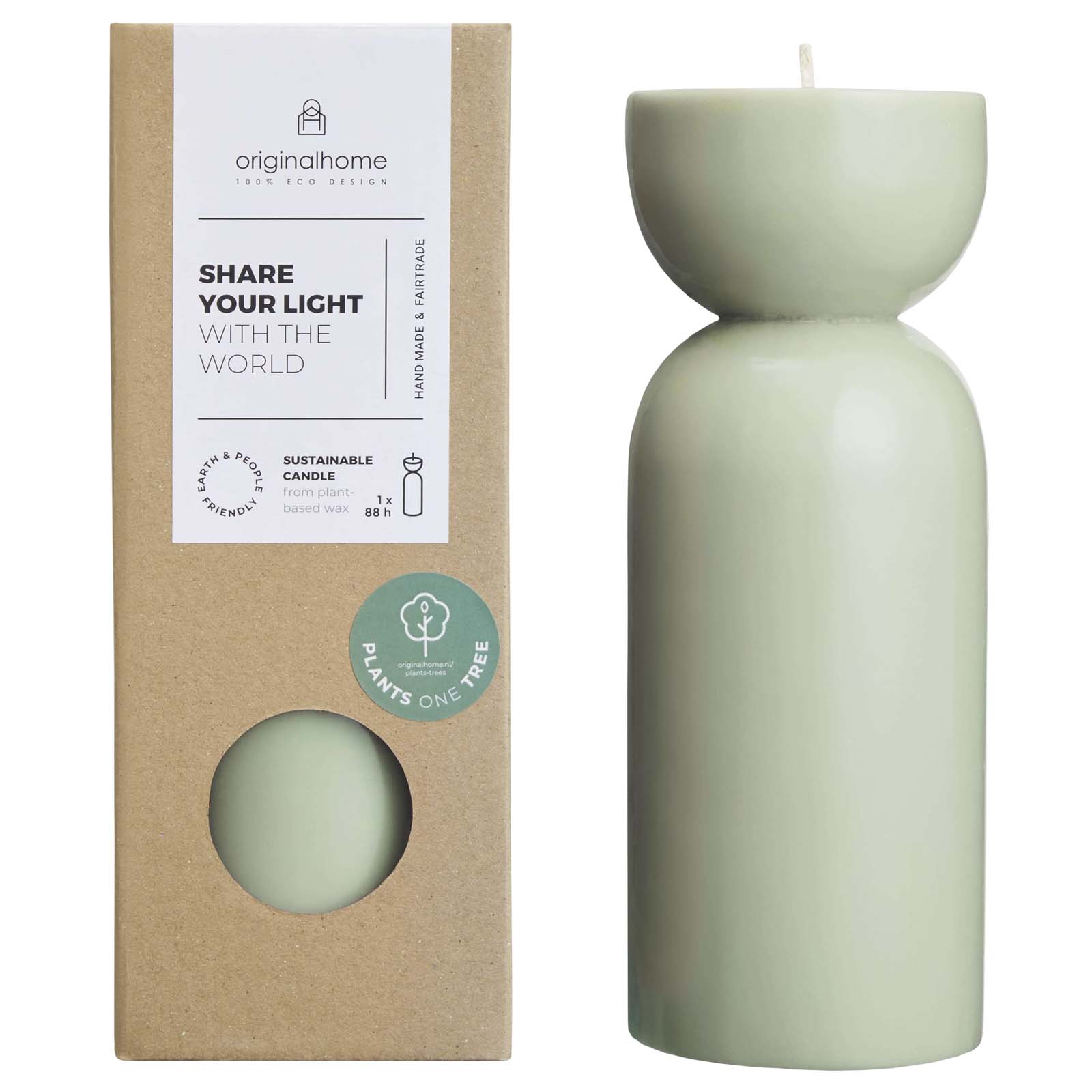 Originalhome Bio-Kerze – Medium heather grün