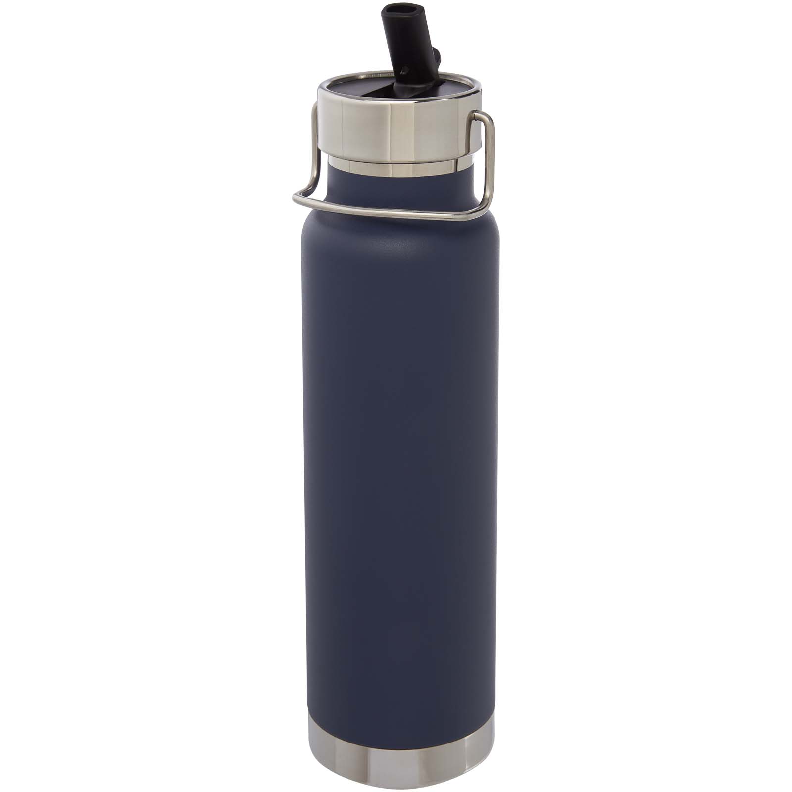 Thor 750 ml Kupfer-Vakuum Sportflasche mit Trinkhalm dunkelblau