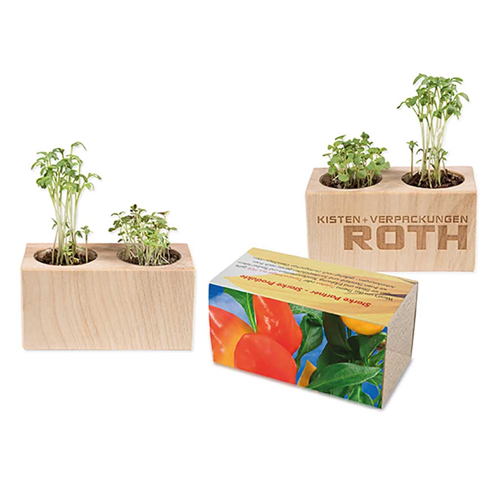 Pflanz-Holz 2er Set mit Samen