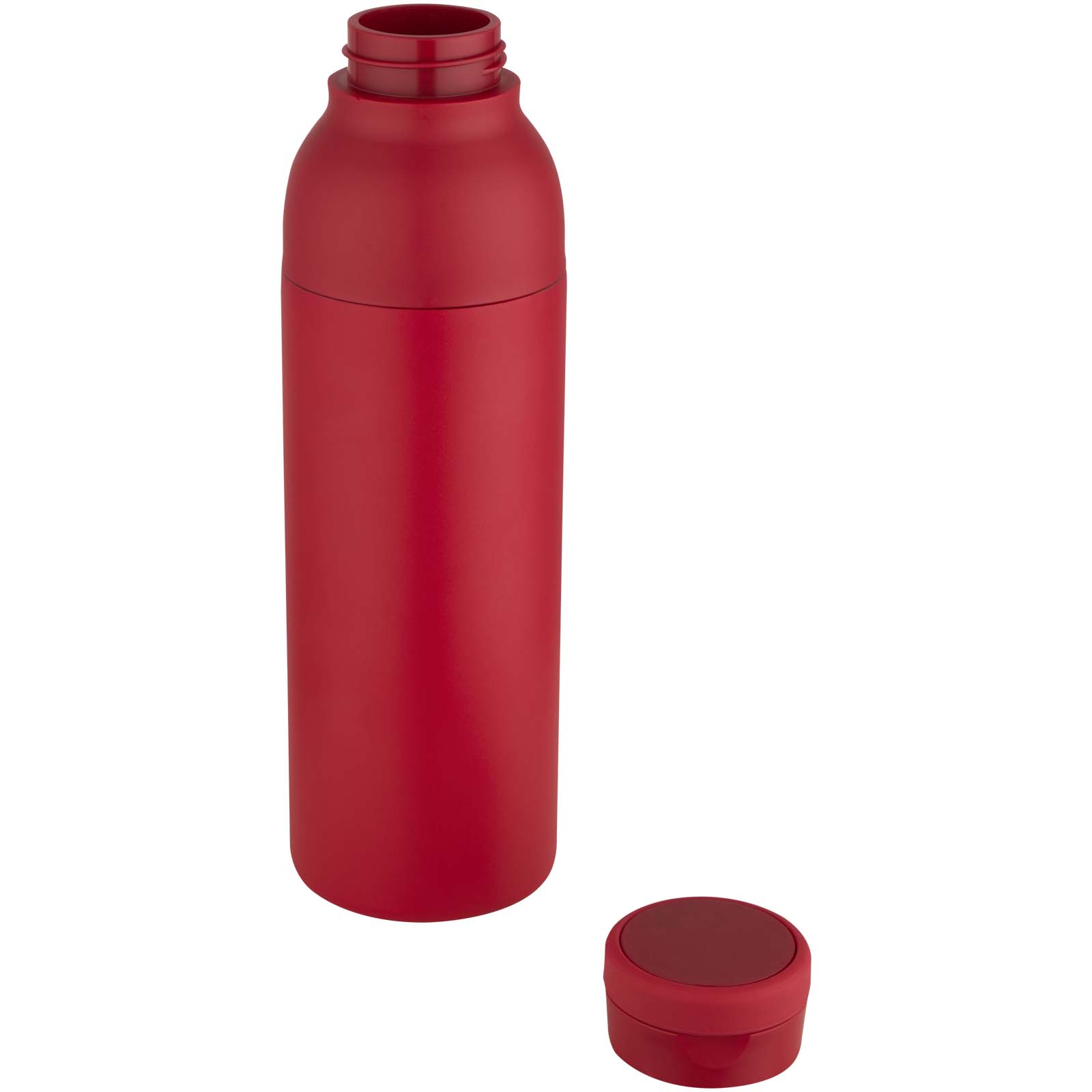 Illuminate 650 ml RCS doppelwandige Isolierflasche aus recyceltem Edelstahl rot