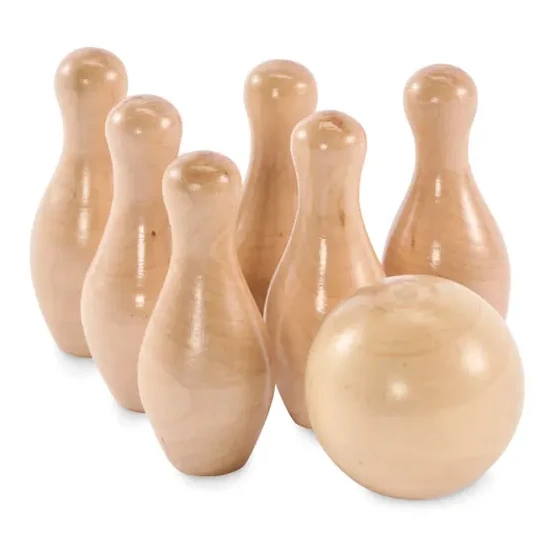 Mini-Bowling-Set Kiefernholz