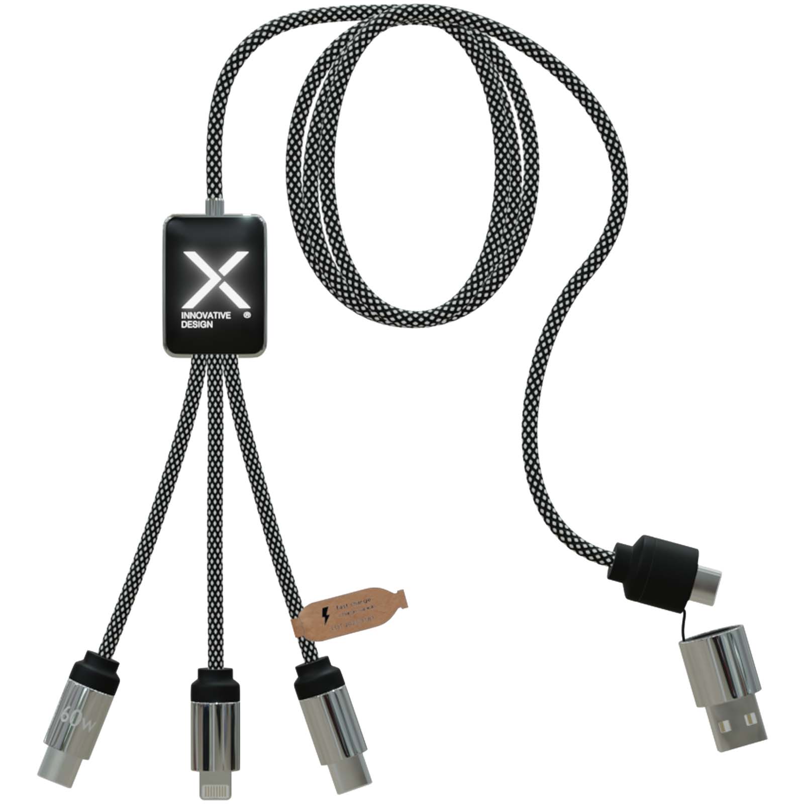 SCX.design C33 60W Typ C Ladekabel mit doppeltem Leuchtlogo heather schwarz