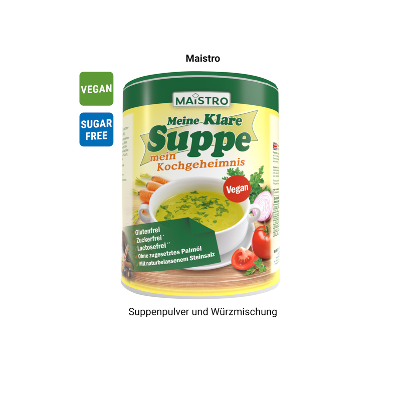 Minitüte 10 g, weiße kompostierbare Folie, Maistro Meine klare Suppe