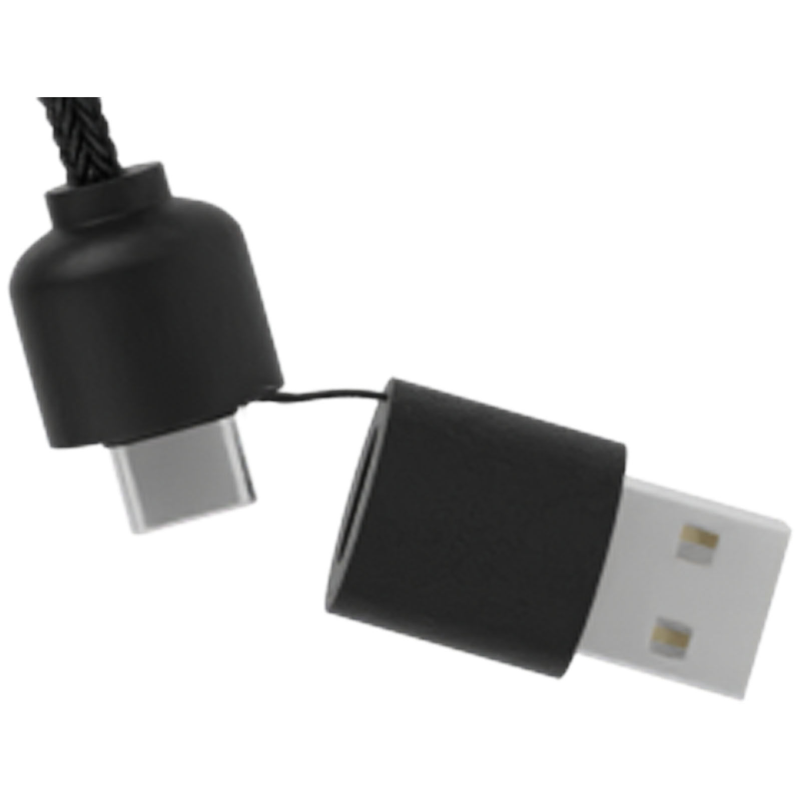 SCX.design C38 40W 5-in-1 Ladekabel aus rPET in quadratischem Bambusgehäuse mit Leuchtlogo schwarz, holz