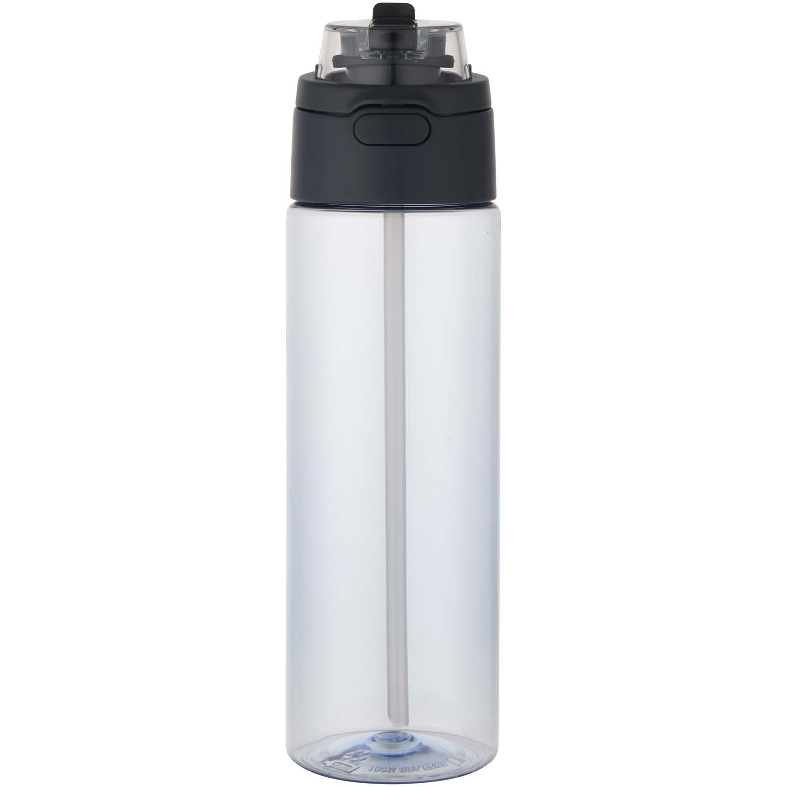Theron 700 ml RCS Trinkflasche aus recyceltem Kunststoff mit Multifunktionsdeckel und Klappstrohhalm hale blau