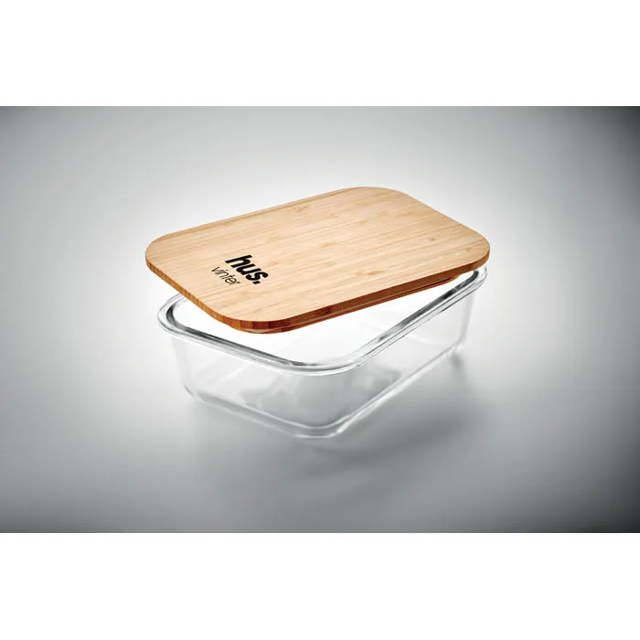 Lunchbox Glas mit Bambus