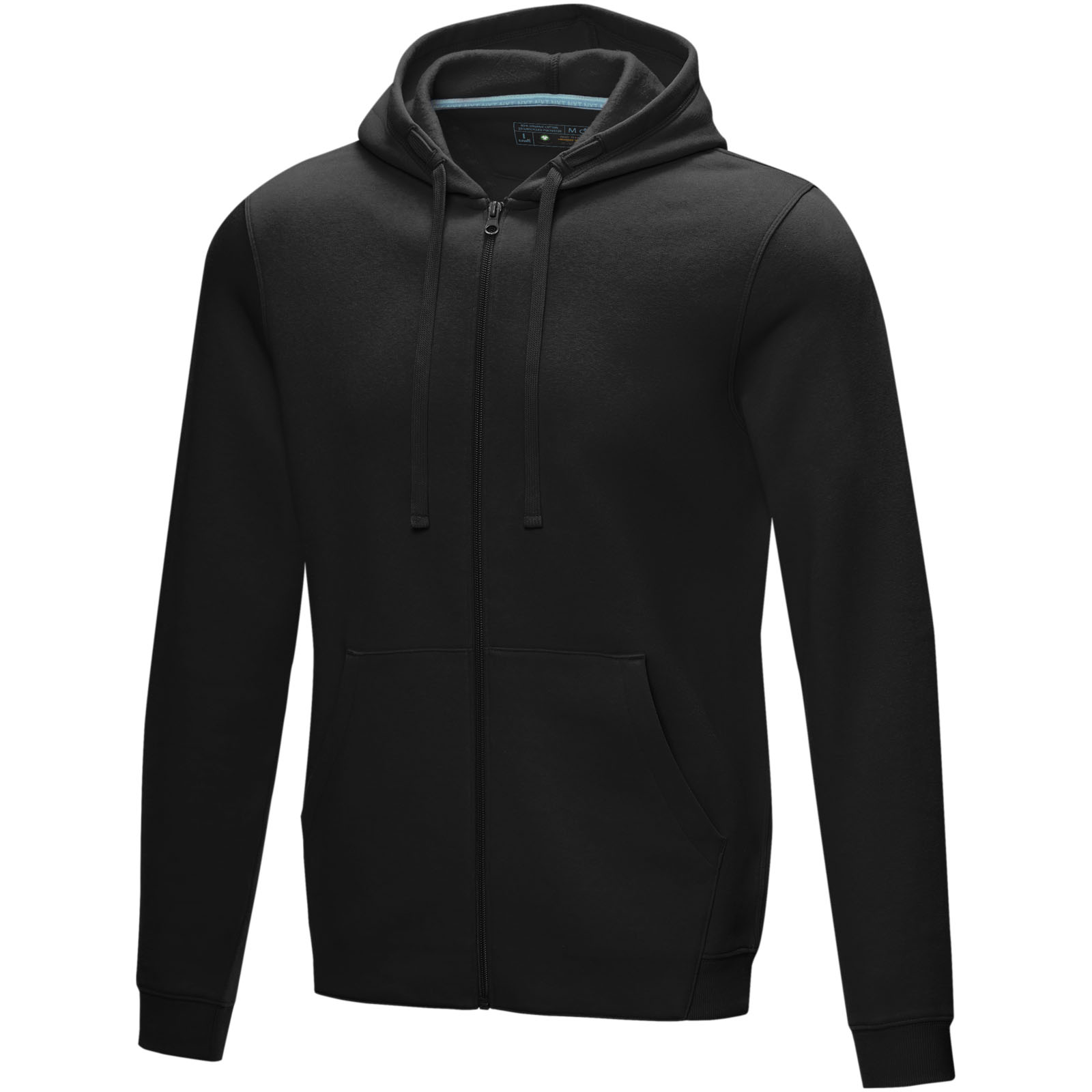 Ruby Hoodie mit durchgehendem Reißverschluss aus Bio-Material für Herren schwarz