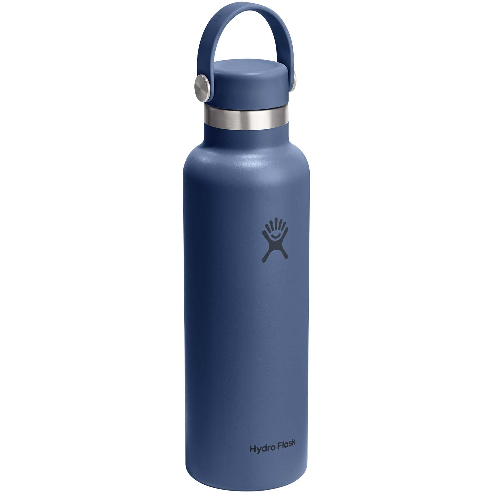 Hydra Flask Standard Mouth 621 ml isolierte Edelstahl Trinkflasche mit Strohhalmverschluss mittelblau