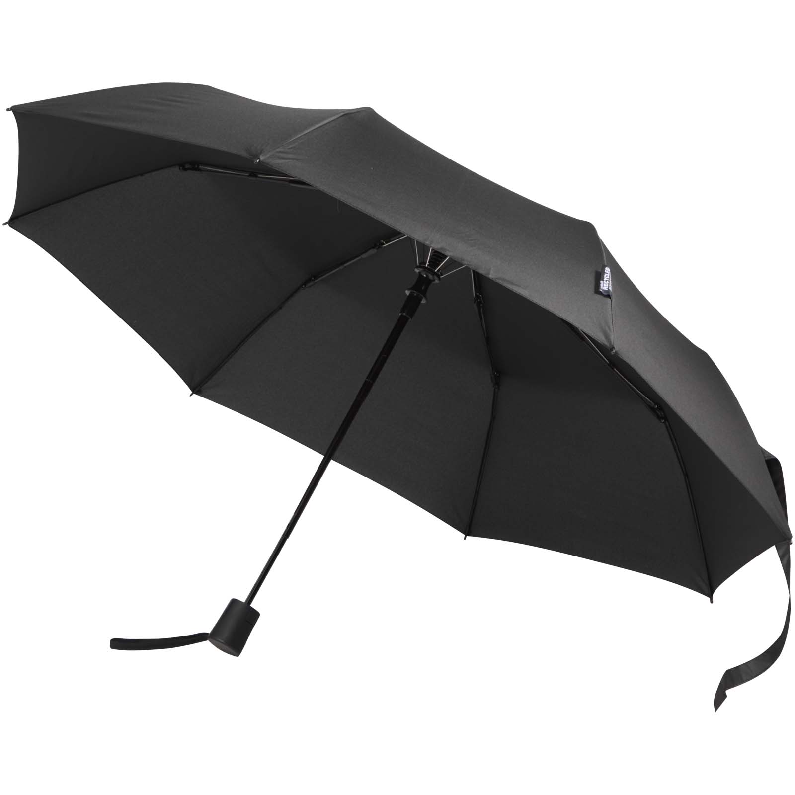 Agnes 21" faltbarer RPET-Regenschirm mit automatischer Öffnung schwarz