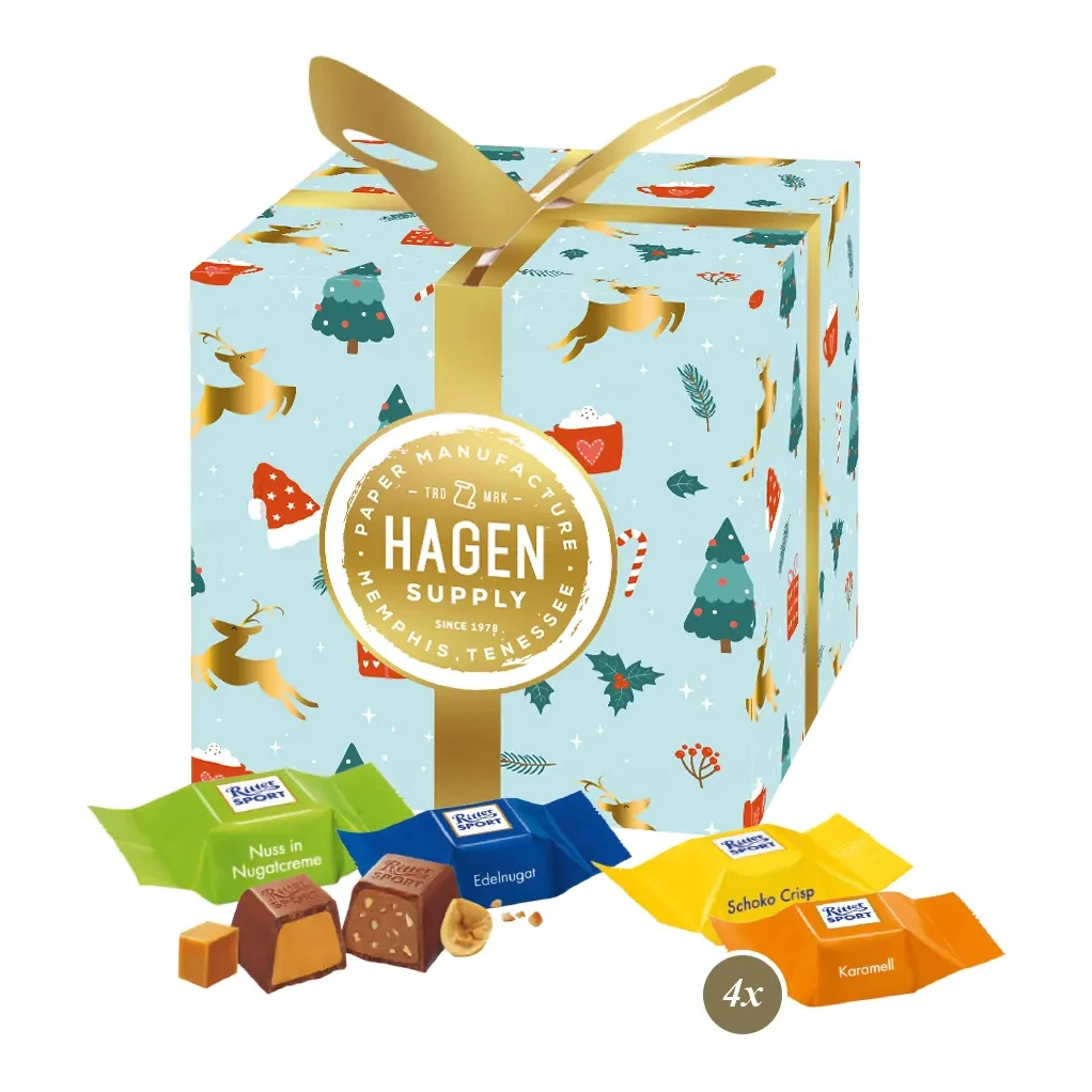 Präsent "Feine Bescherung" mit Ritter SPORT Schokowürfel