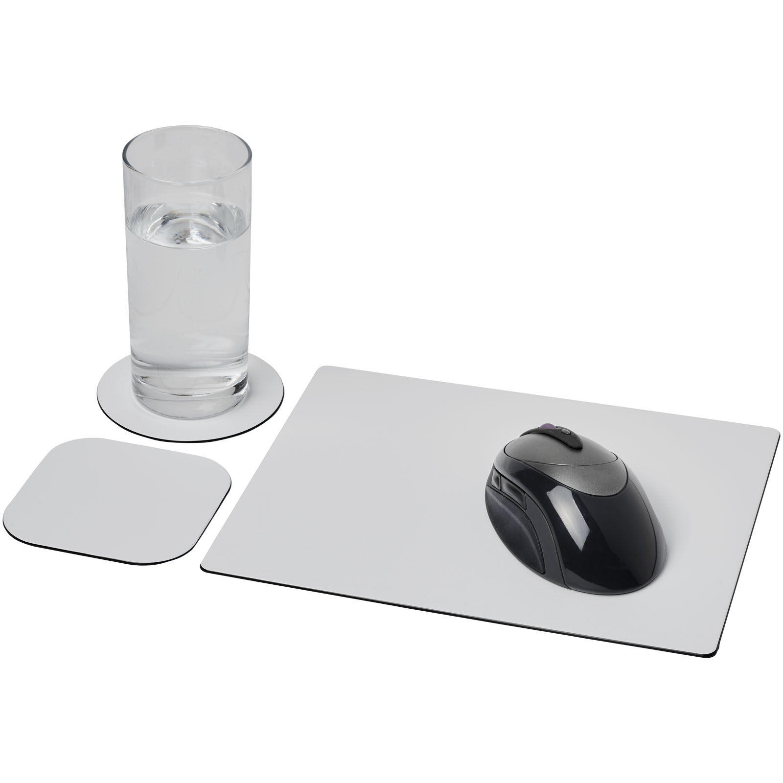 Brite-Mat® Mauspad- und Untersetzer-Set 1 schwarz