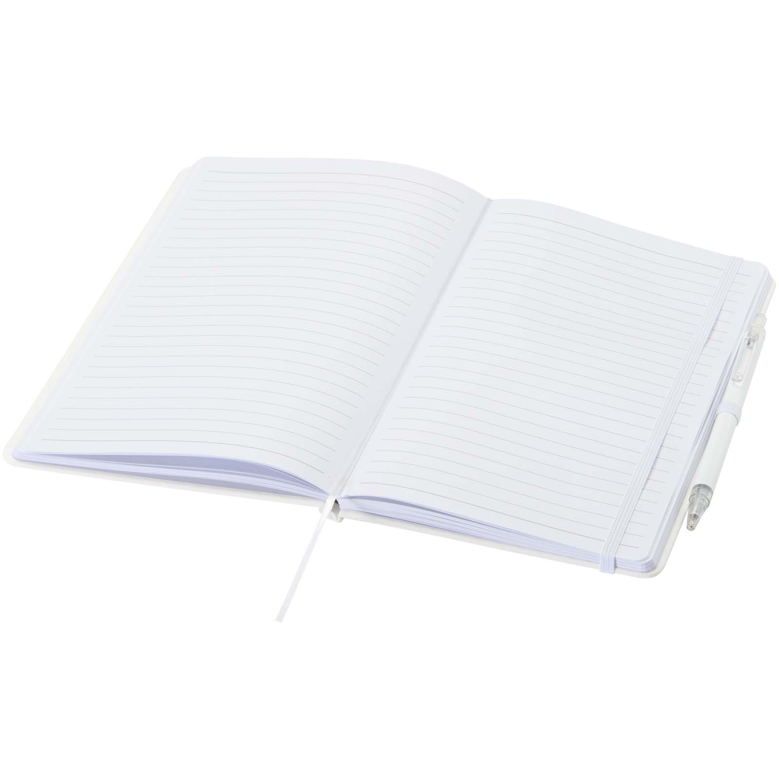 Spectrum Set A5 Hardcover Notizbuch aus Recyclingpapier und einem Kugelschreiber weiss