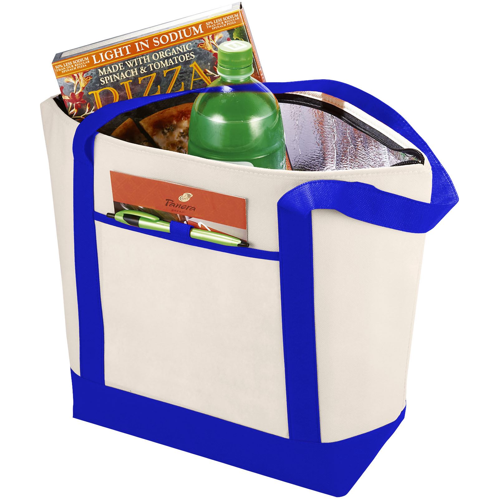 Lighthouse Non Woven Kühltasche 21L natural, royalblau