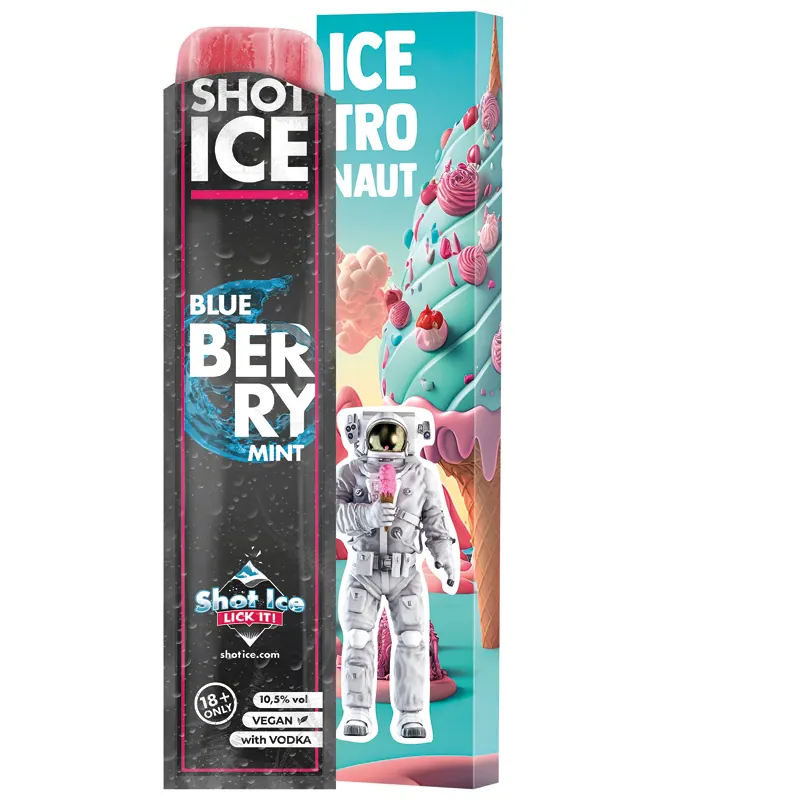 Long Box, 1 Shot Ice Wassereis, Blue Berry Mint mit Wodka, 10,5% vol.