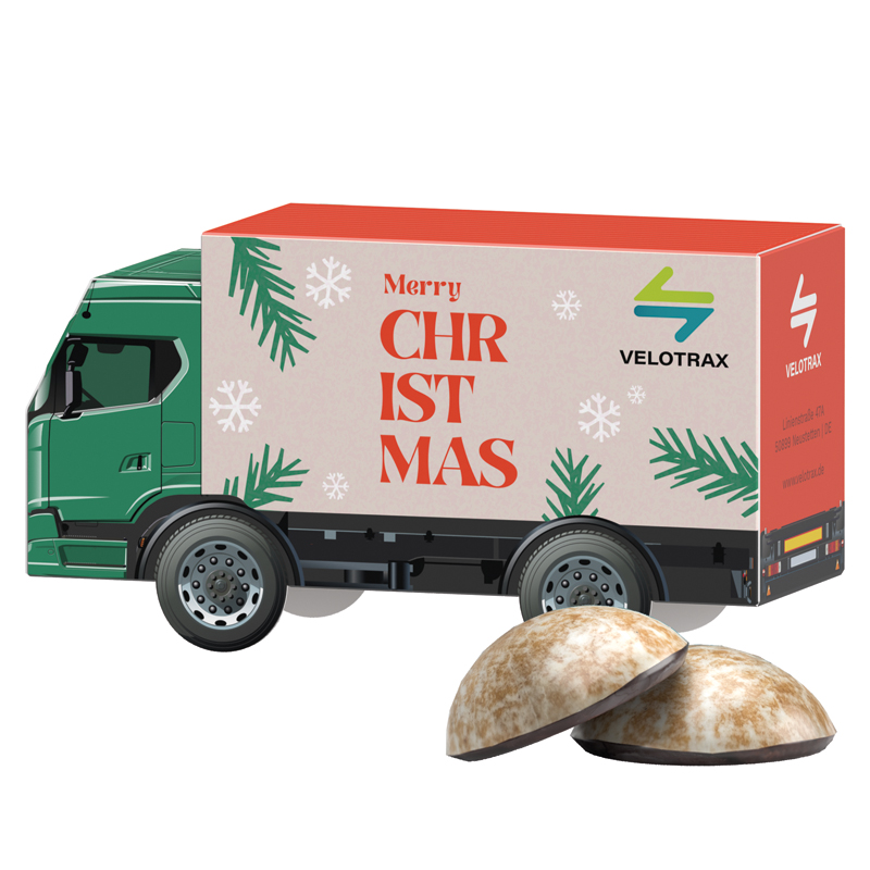 3D-Präsent LKW, WEISS 4er Lebkuchen Mini