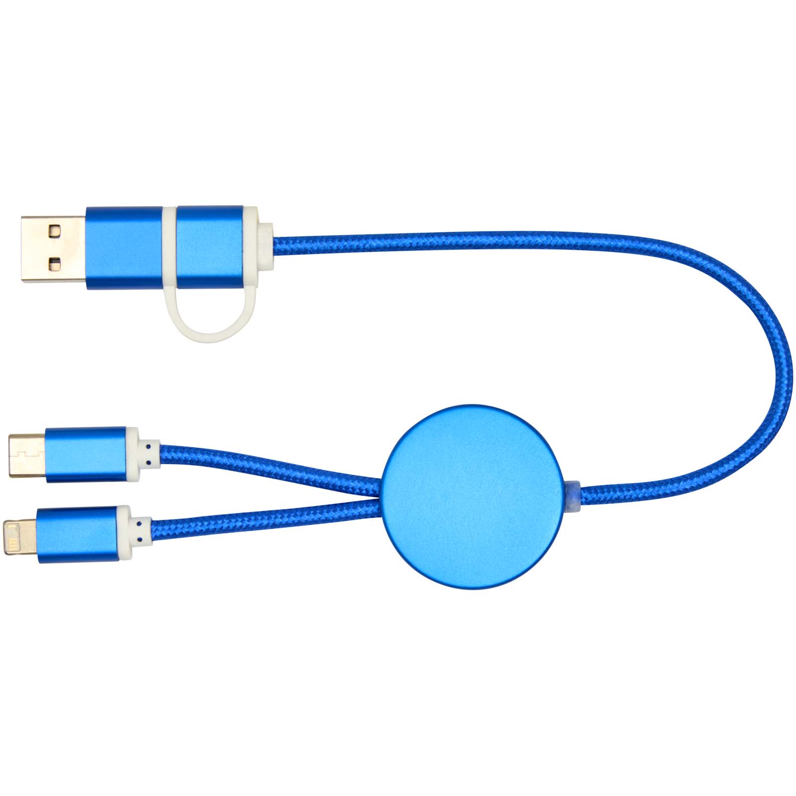 Alasia 30 cm 5-in-1 Kabel aus recyceltem Kunststoff für Datenübertragung und 27W Schnellladung royalblau